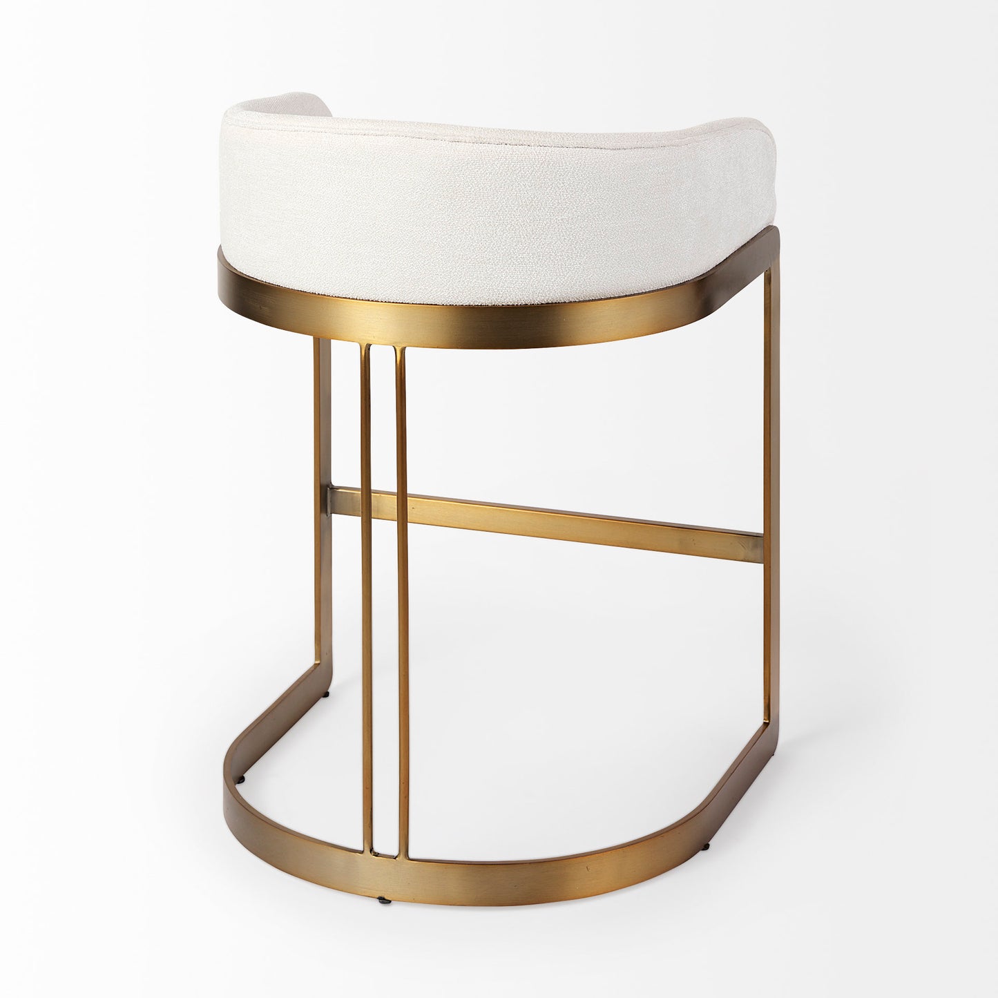Hollyfield Upholsterd Seat Bar Counter Stool Cream Fabric | Gold Metal | Counter - bar-stools