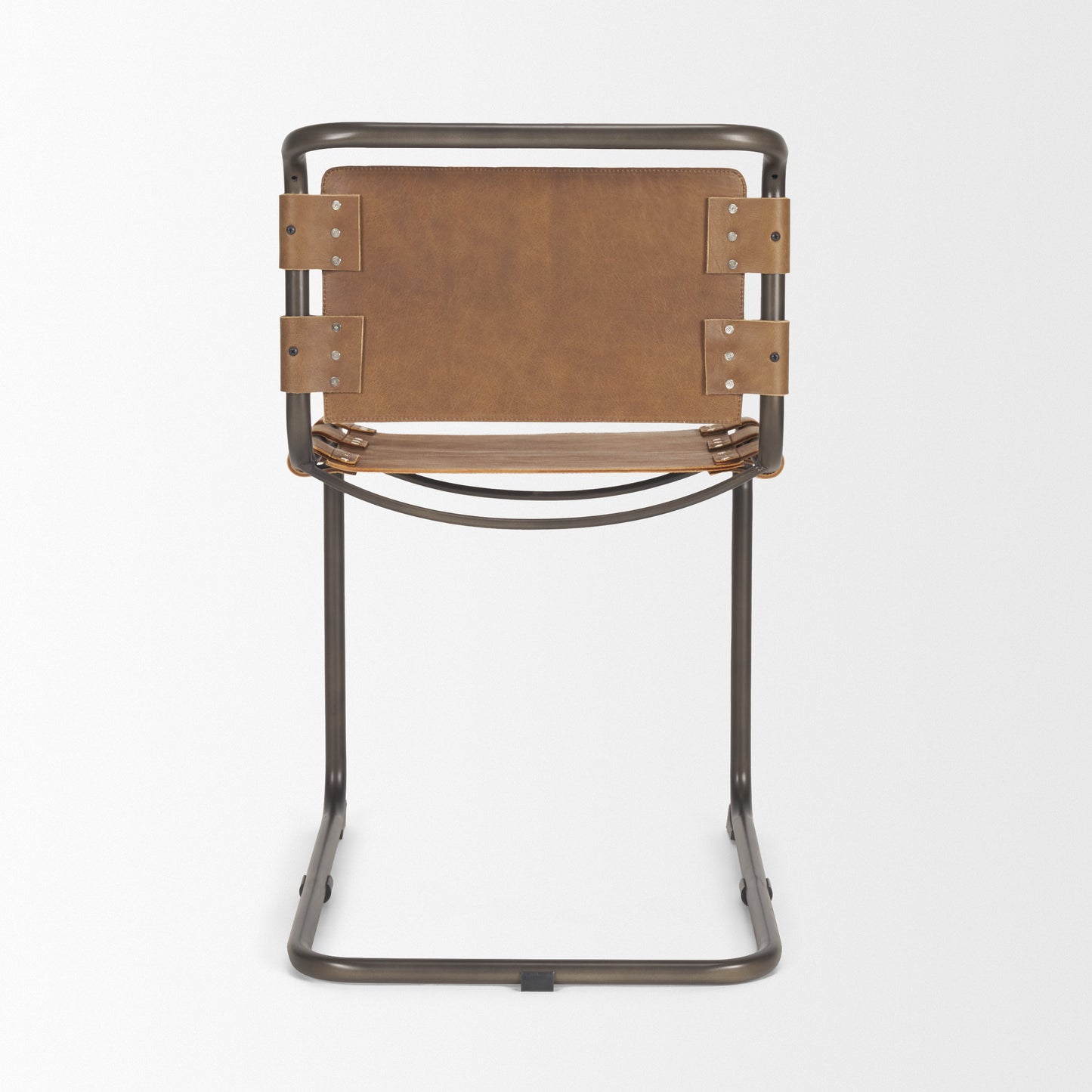 Berbick Dining Chair Brown Leather |Black Metal - dining-chairs