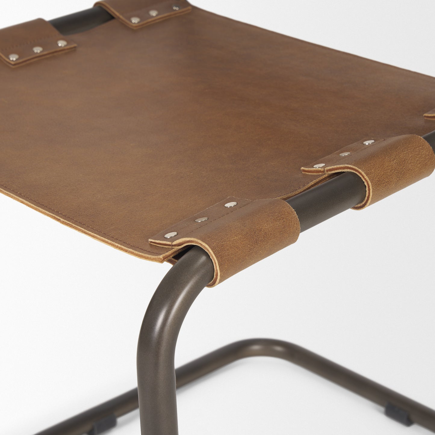 Berbick Dining Chair Brown Leather |Black Metal - dining-chairs
