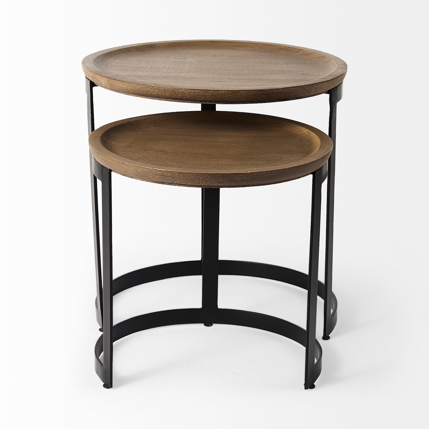 Aisley Accent Table Brown Wood | Black Metal - accent-tables