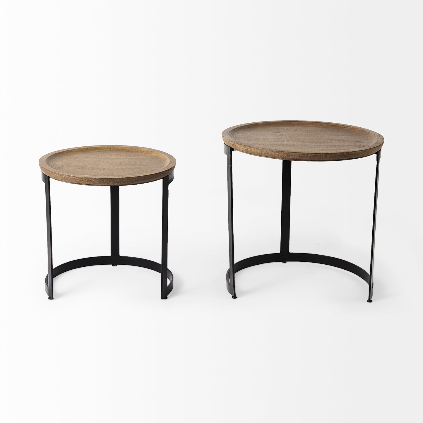 Aisley Accent Table Brown Wood | Black Metal - accent-tables