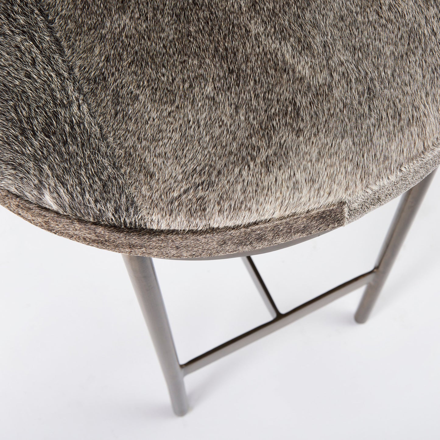 Millie Hide Seat Bar Counter Stool Gray Hair-On-Hide | Gold Metal | Counter - bar-stools