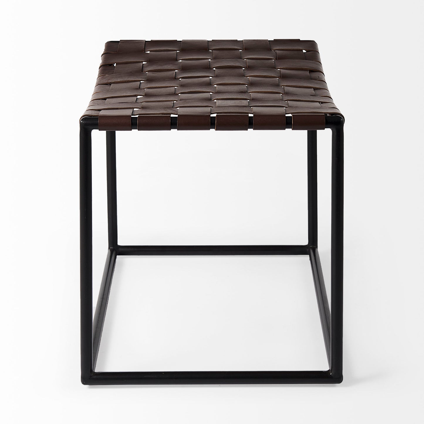 Clarissa Bench Brown Leather | Black Metal - benches
