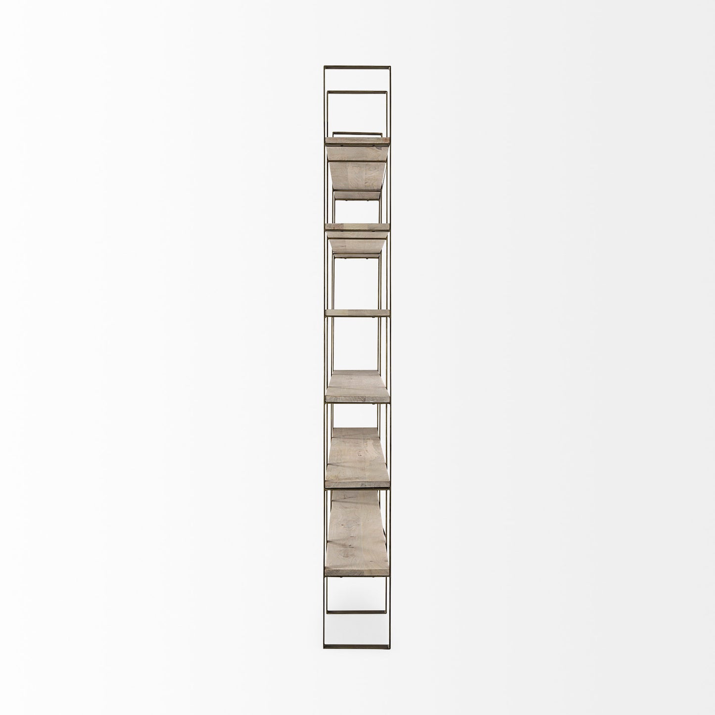 Taunton Shelving Unit Light Brown Wood | Gold Metal - shelving