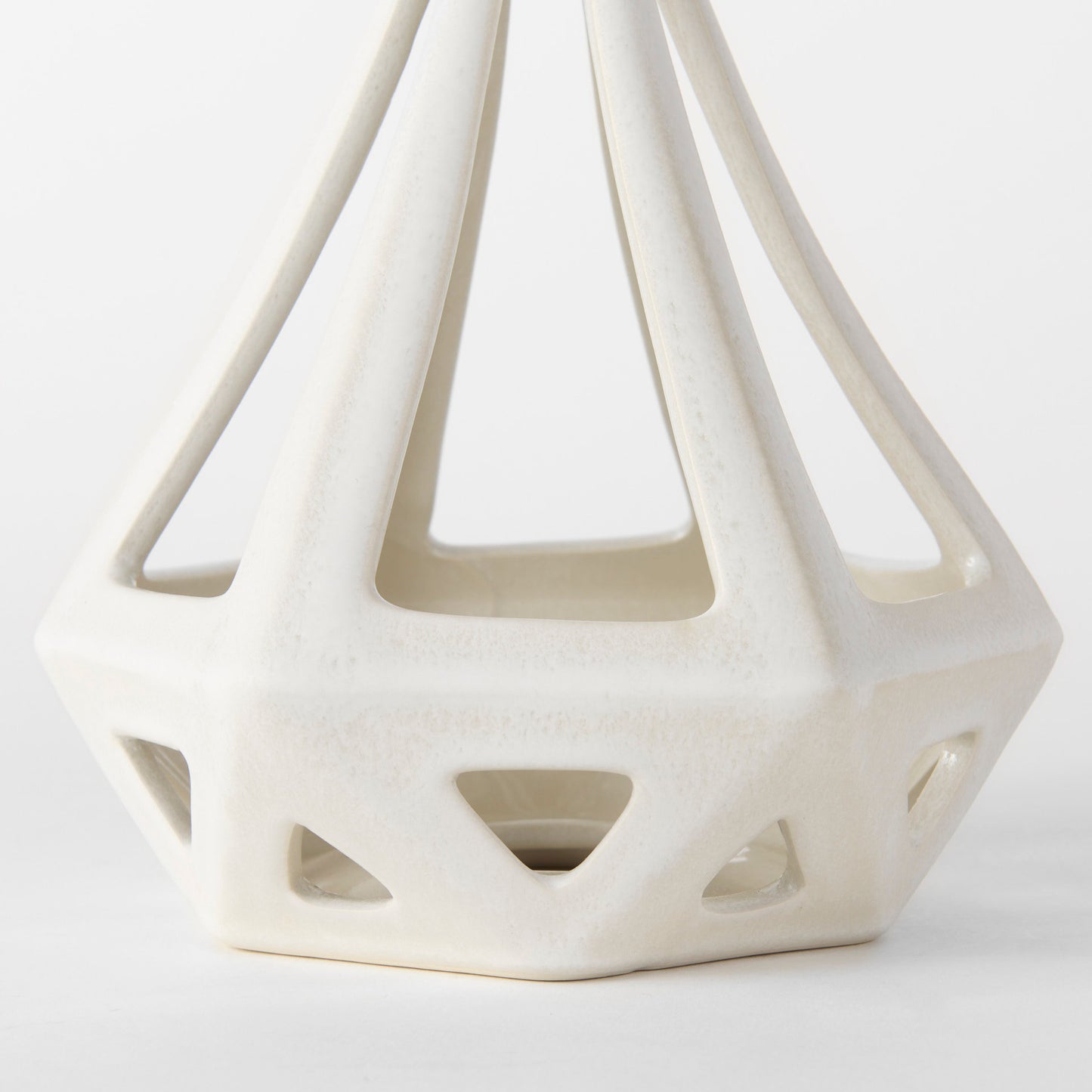 Hood 7.7L x 7.7W x 9.4H White Geometric Ceramic Object