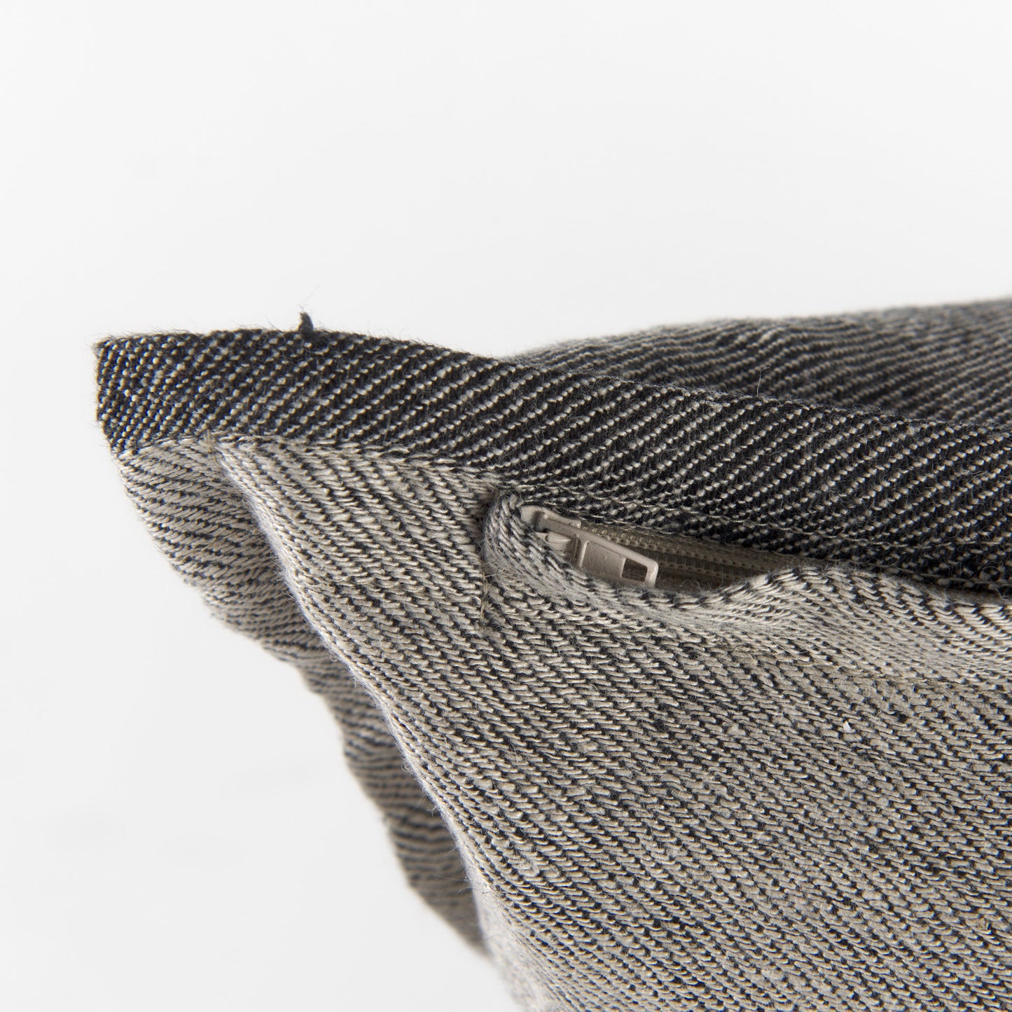 Zadie 20x20 Light Gray and Dark Gray Fabric Color Blocked Pillow Cover