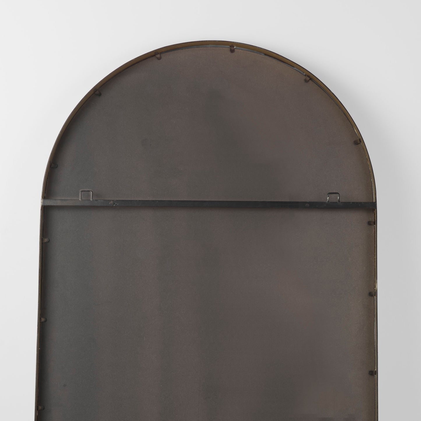 Sadie 36.0L x 2.0W x 76.0H Antique Gold Metal Rounded Arch Floor Mirror