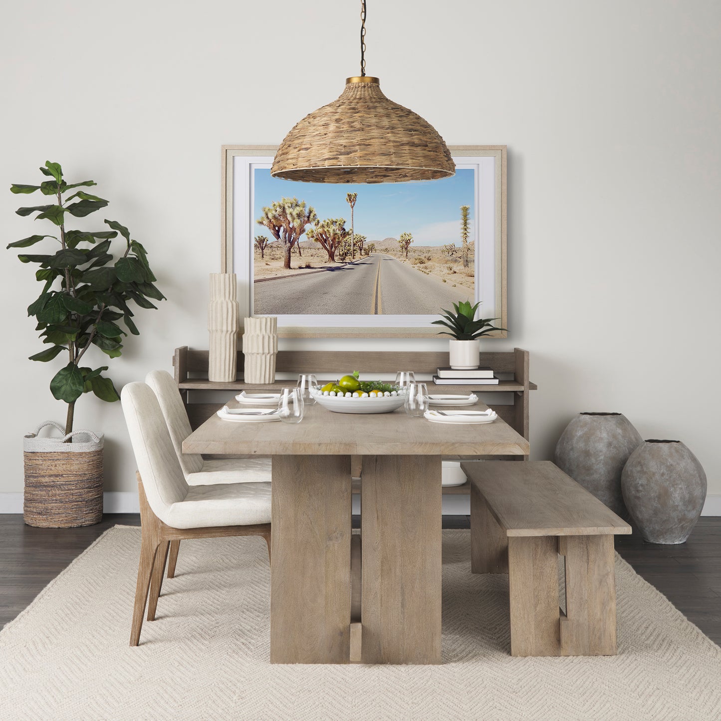 David Dining Chair Cream Fabric | Brown Wood - dining-chairs