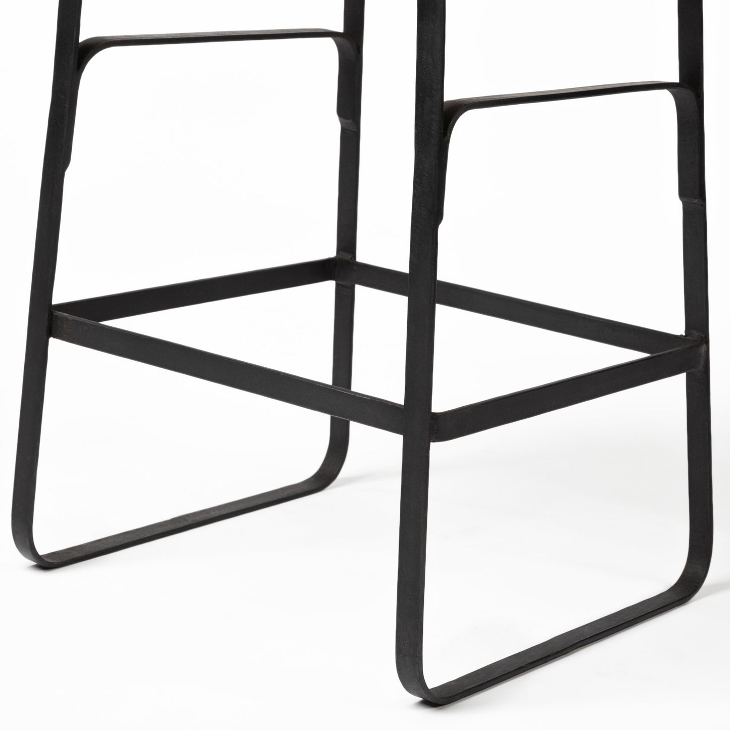 Conan 25" Seat Height Brown Wood Seat Black Metal Frame Counter Stool