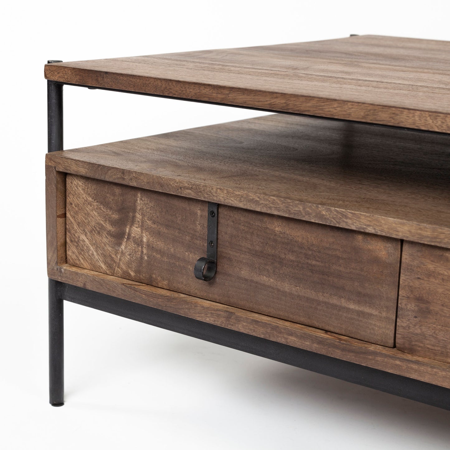 Glenn Coffee Table Brown Wood | Black Metal - coffee-tables