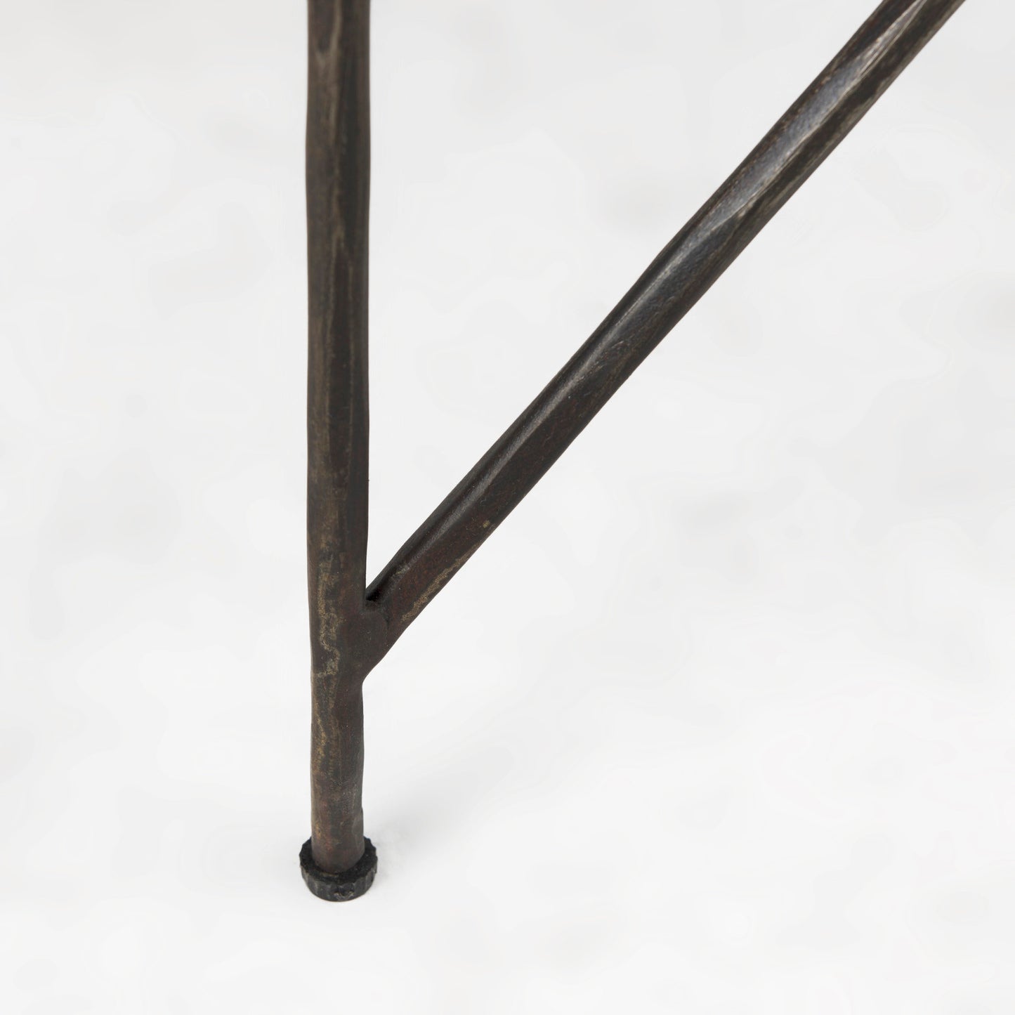 Lorlei 20.0L x 20.0W x 23.8H White Marble Top W/ Gray Iron Legs End and Side Table