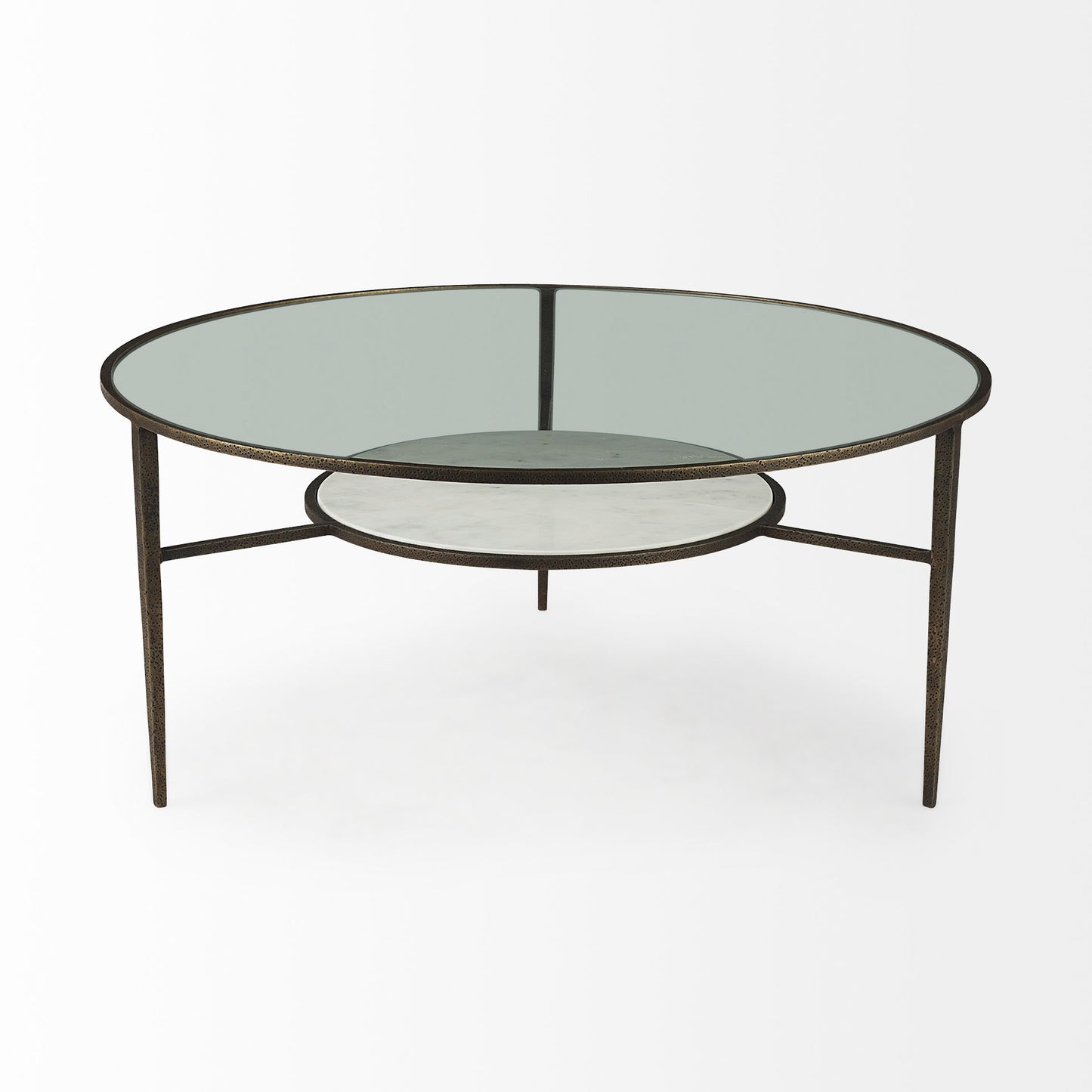 Felicity Coffee Table Glass & Marble | Gold Iron - coffee-tables