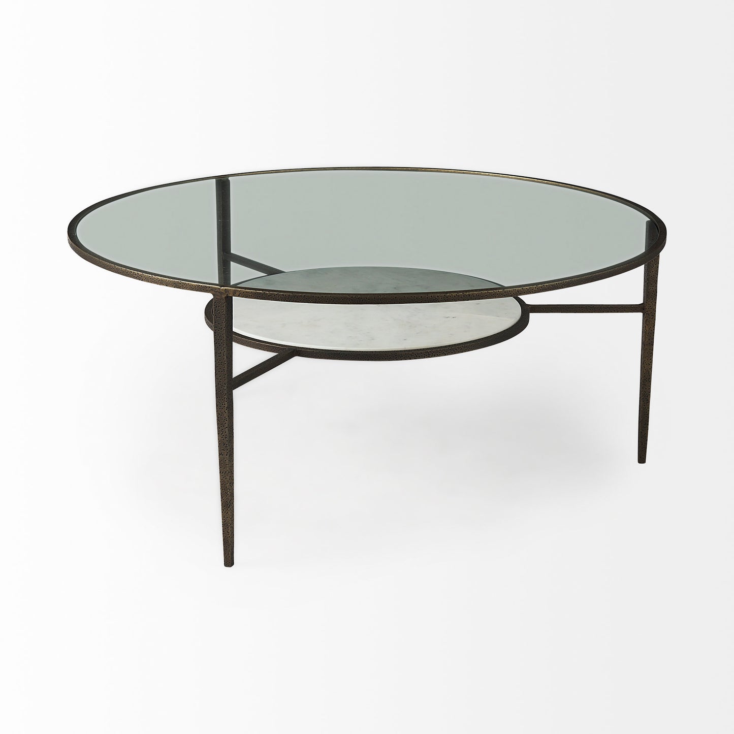 Felicity Coffee Table Glass & Marble | Gold Iron - coffee-tables