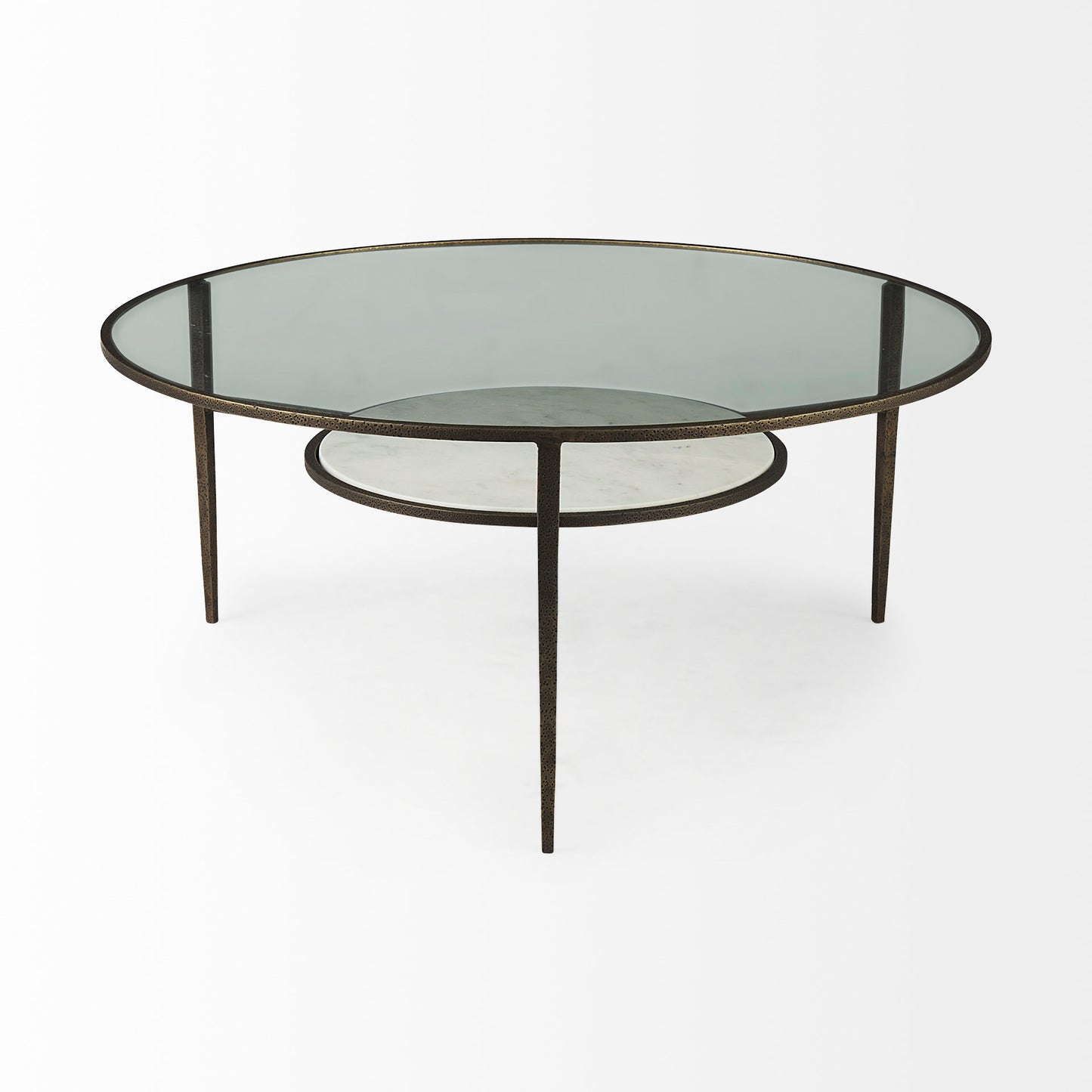 Felicity Coffee Table Glass & Marble | Gold Iron - coffee-tables