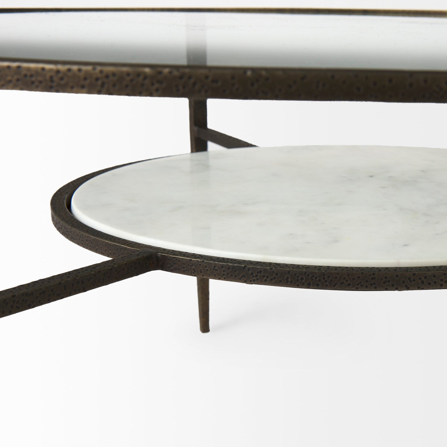 Felicity Coffee Table Glass & Marble | Gold Iron - coffee-tables