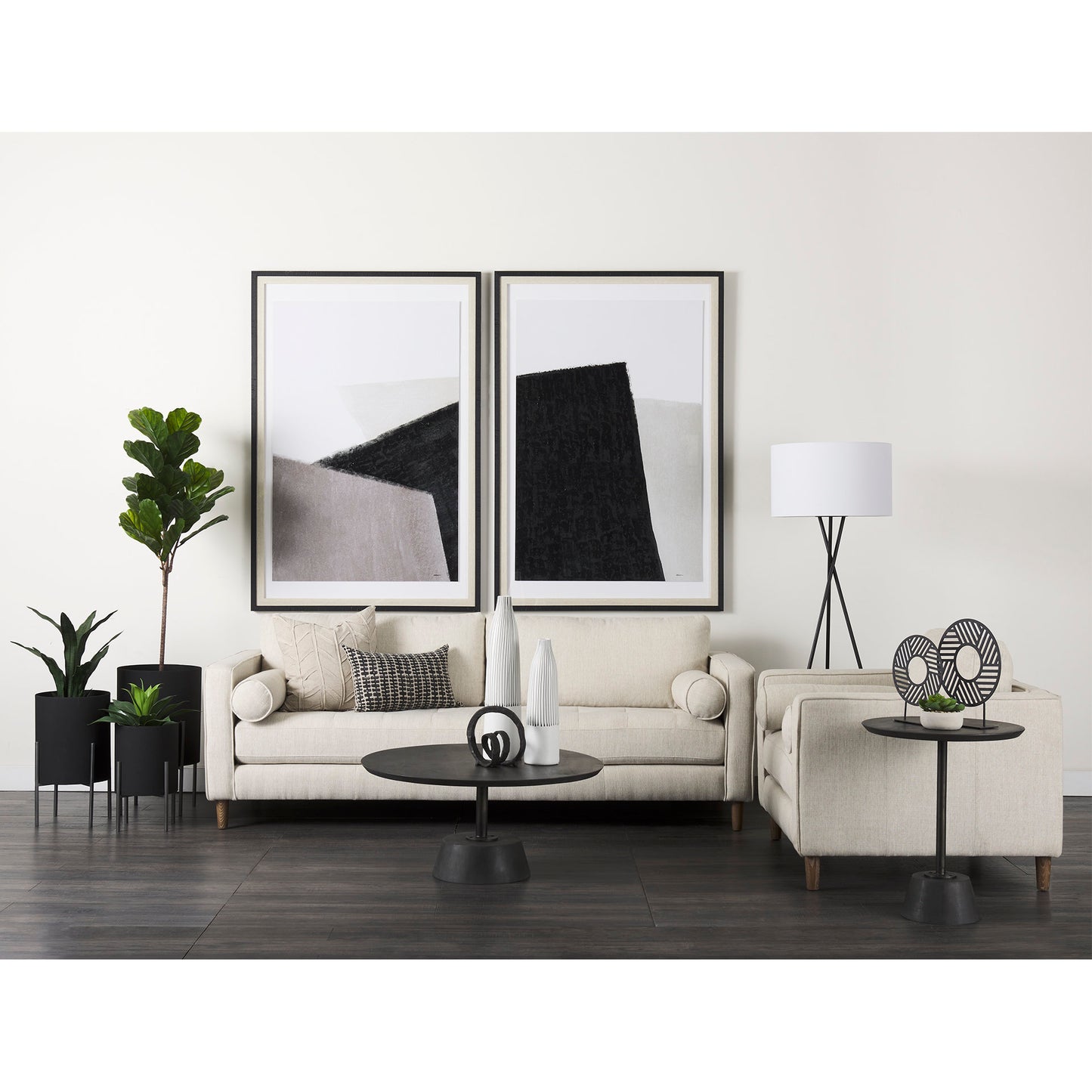 Maxwell End Side Table Dark Brown Wood | Black Metal - end-and-side-tables