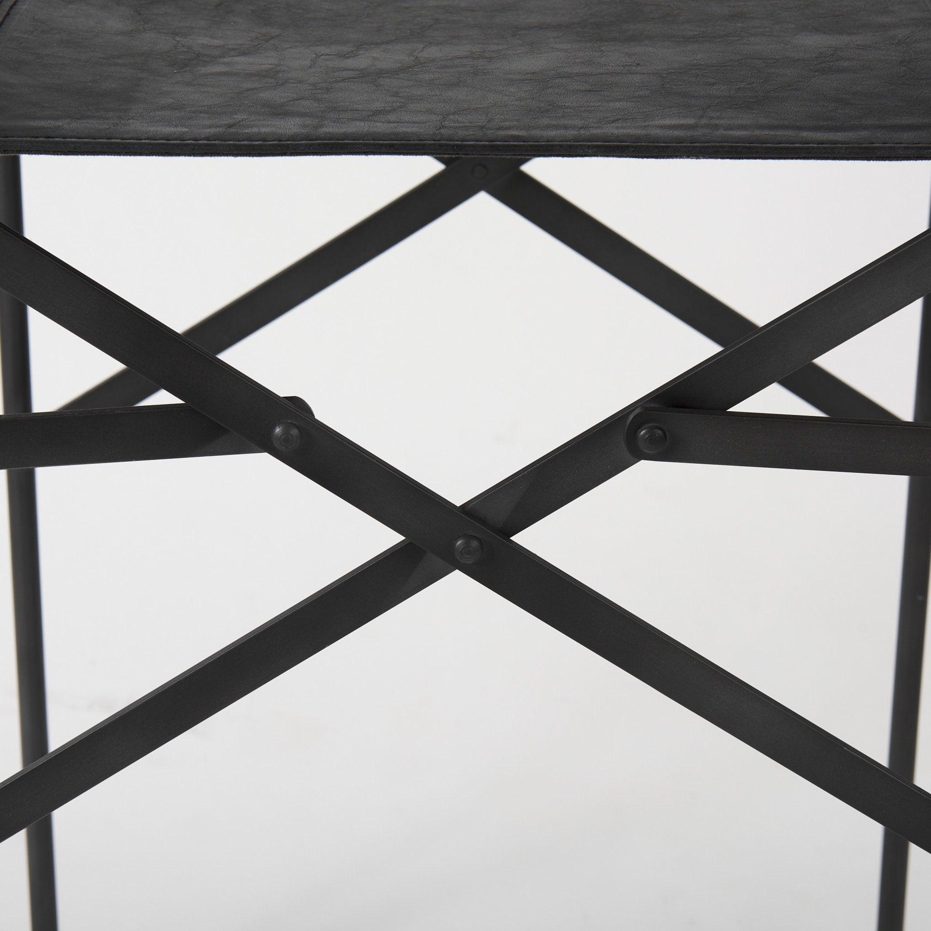 Direttore Leather Seat Bar Counter Stool Black Leather | Black Iron | Counter - bar-stools