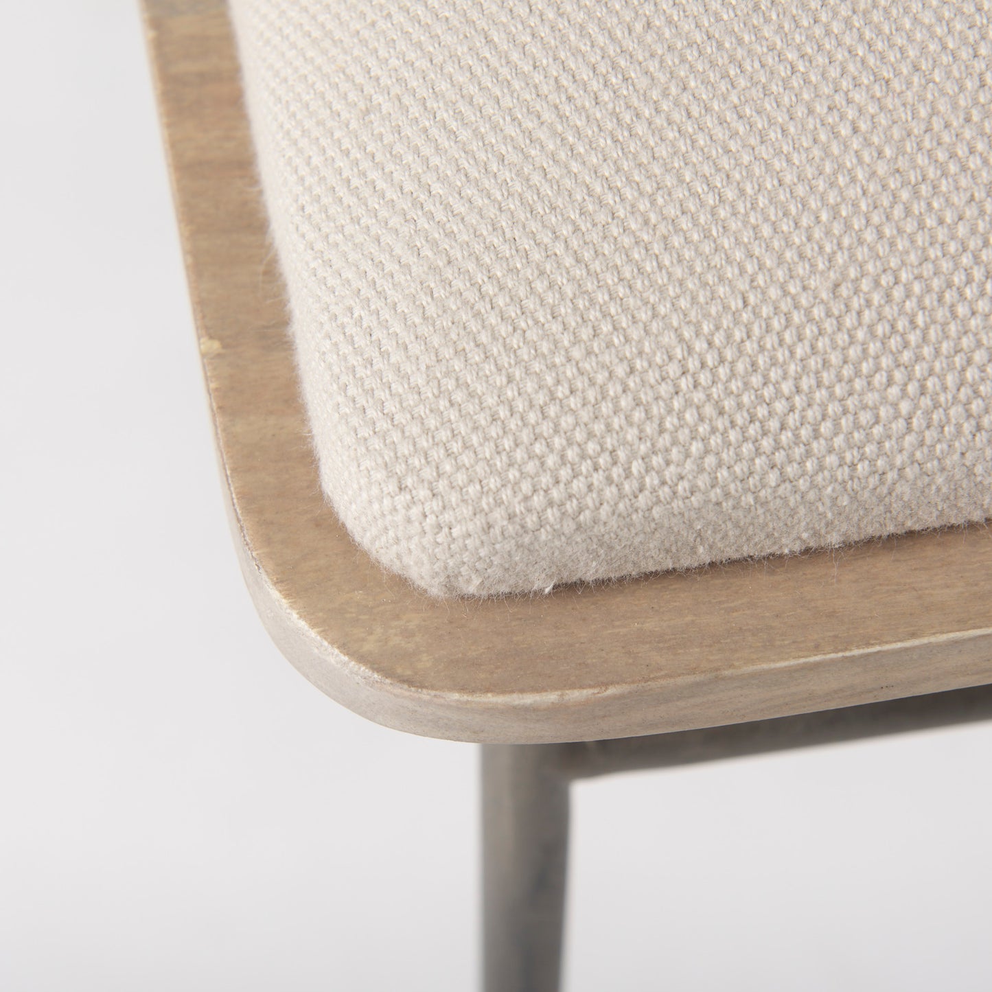 Camille Bench Cream Fabric | Antique Gold Metal - benches