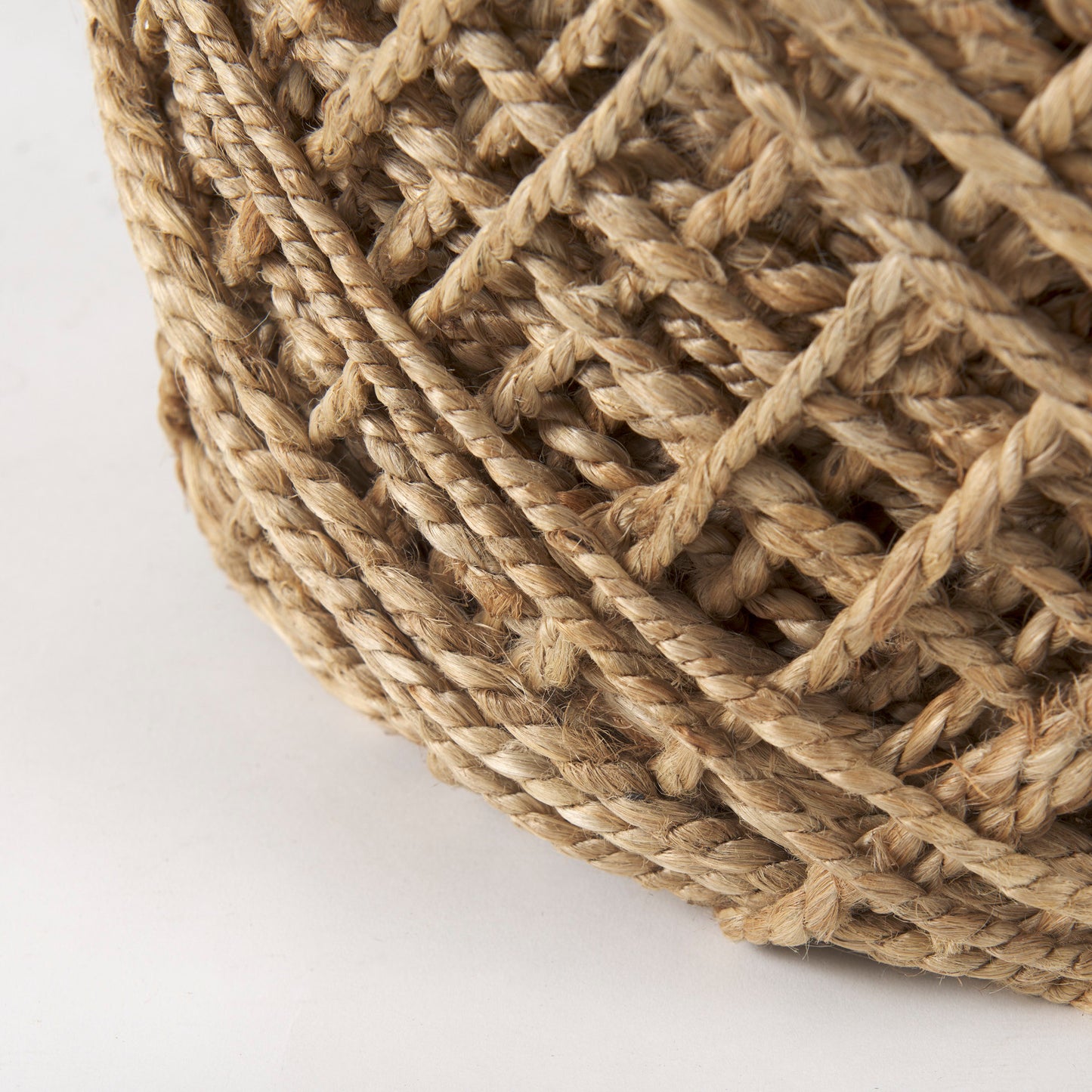 Allium Brown Handwoven Wool Cylindrical Pouf