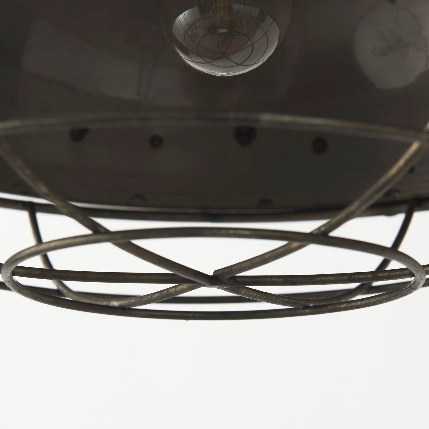 Zaio 12.5Lx 12.5W x 18.5H Weathered Antique Gold Metal Caged Bulb Pendant Light