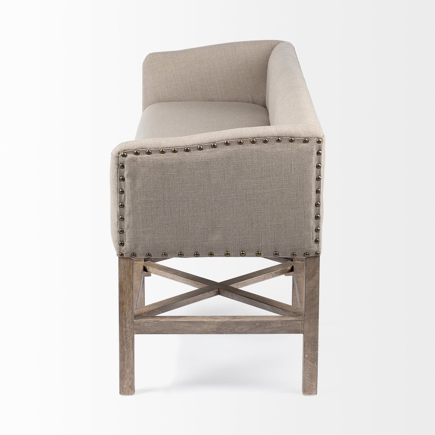 Bergen Bench Beige Fabric | Wood - benches