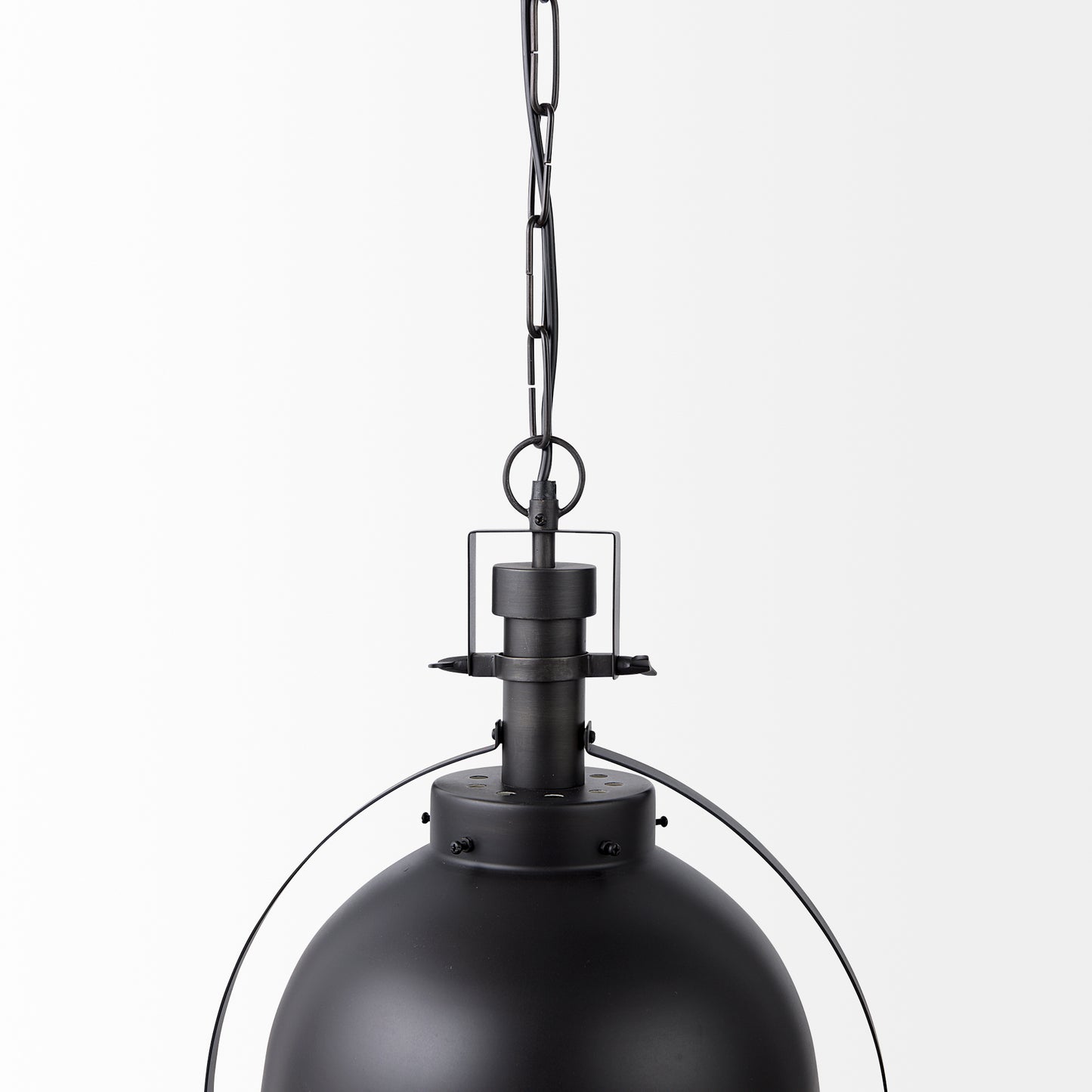 Leighton Pendant Light Black Metal | Glass Globe - pendant-light