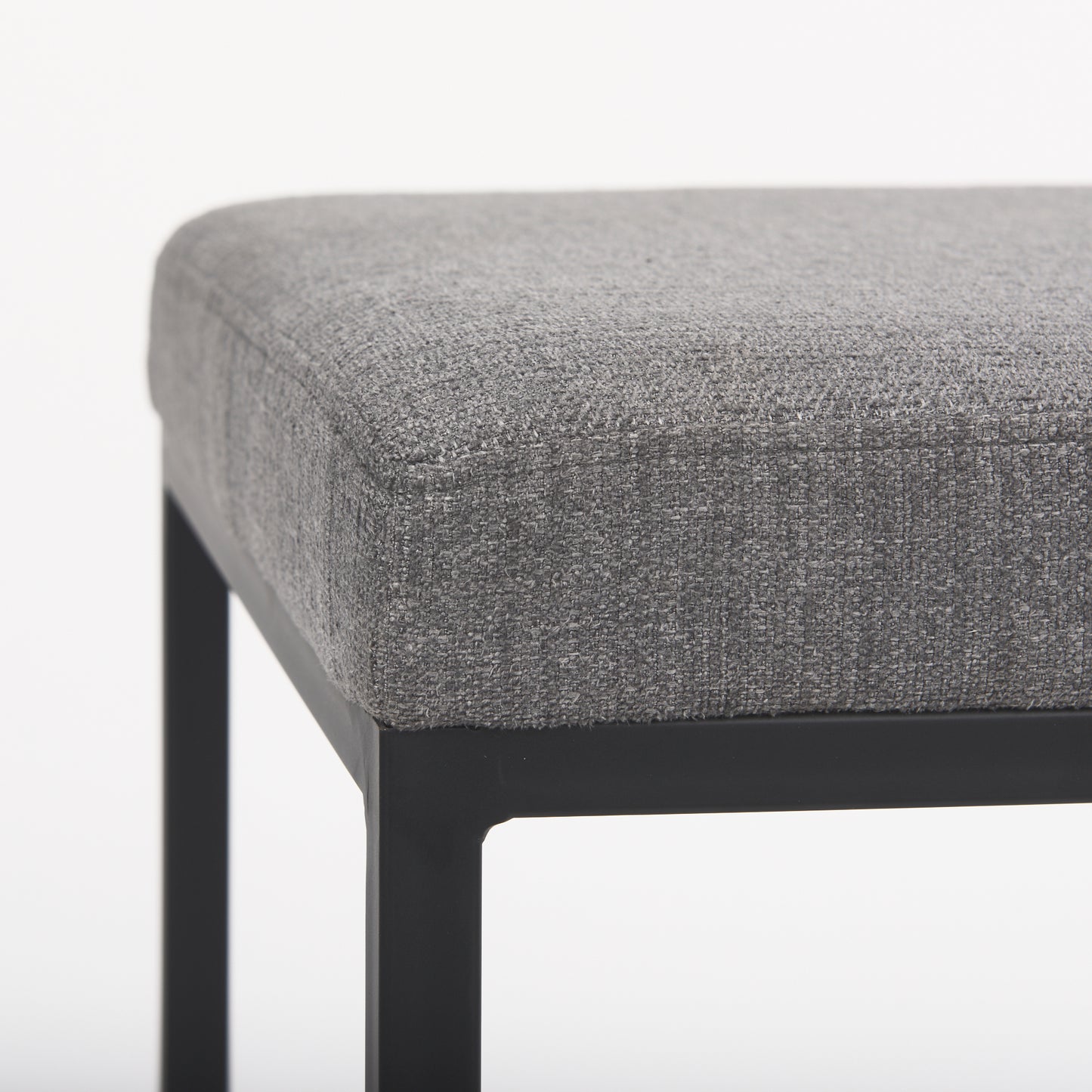 Frodo Bar Counter Stool Gray Fabric | Black Iron | Counter - bar-stools