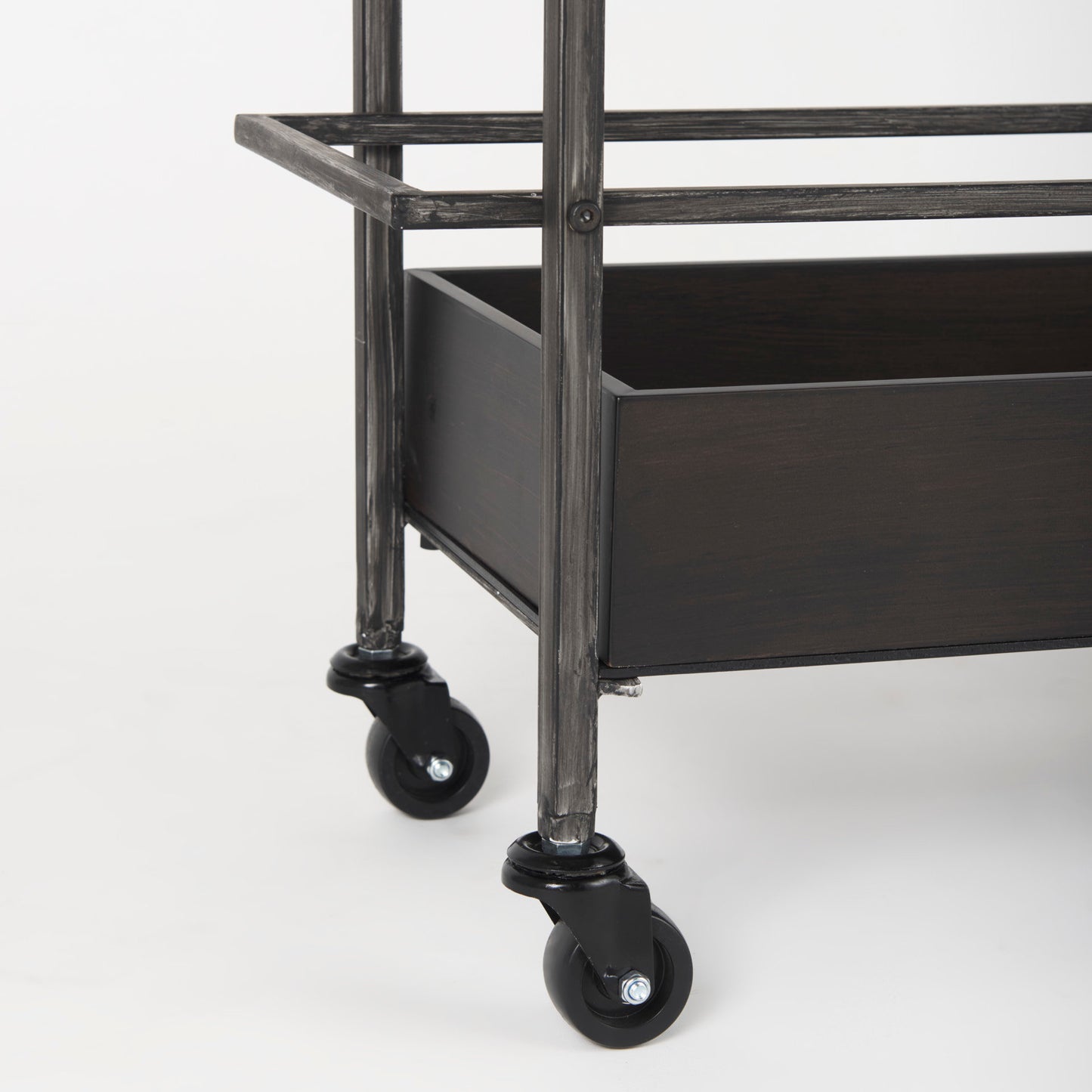 Masataka Metal Frame Two-Tier with Metal Shelves Rectangular Bar Cart