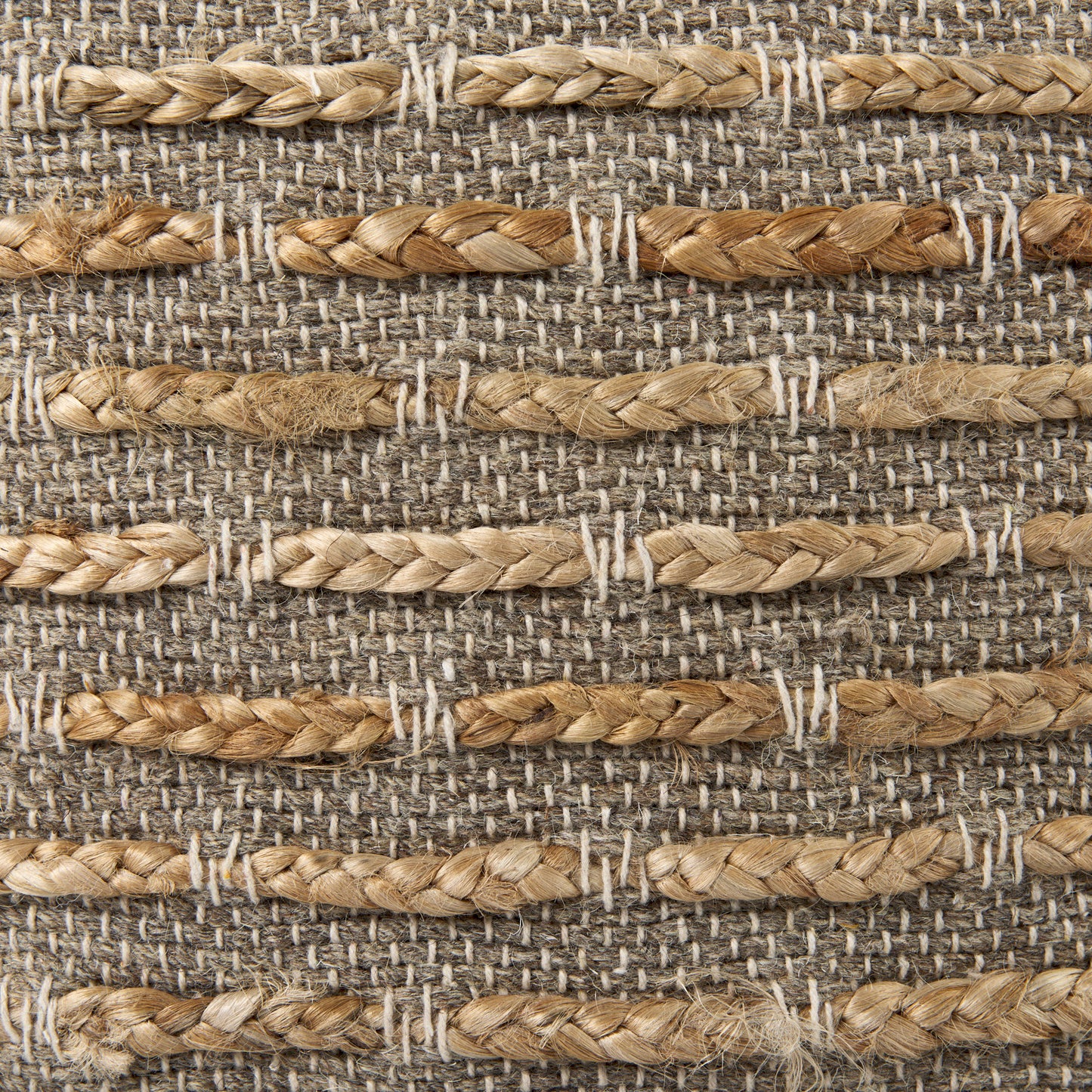 Binita Pouf Gray/Brown | Hemp/Wool/Cotton - poufs