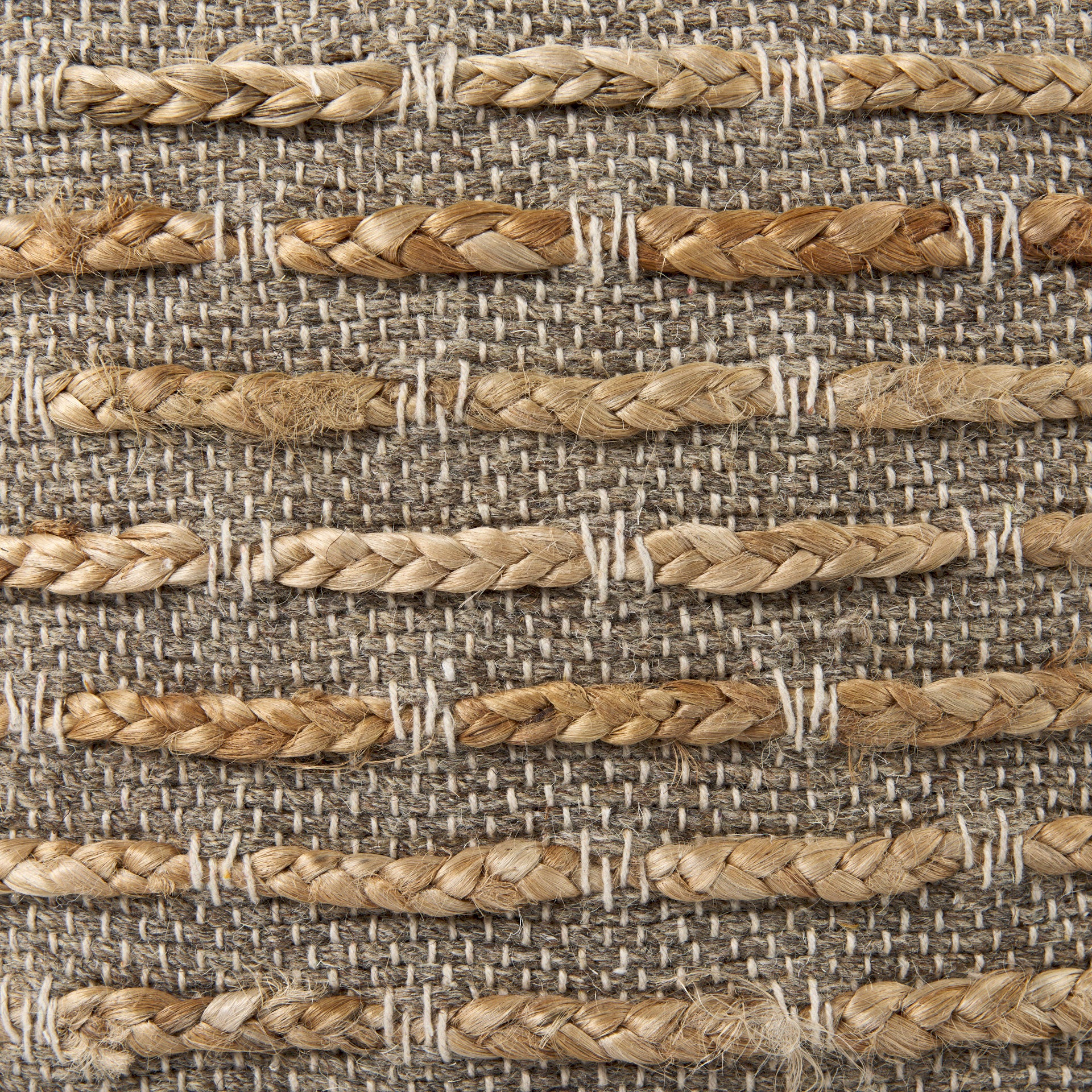 Binita Pouf Gray/Brown | Hemp/Wool/Cotton - poufs