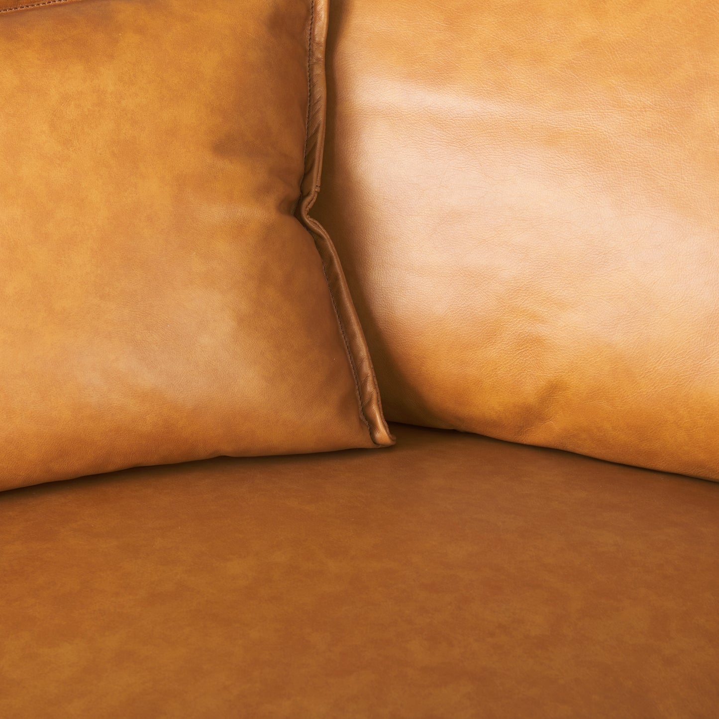 D'Arcy 111"L x 70"D x 33"H Tan Leather Left Chaise Sectional