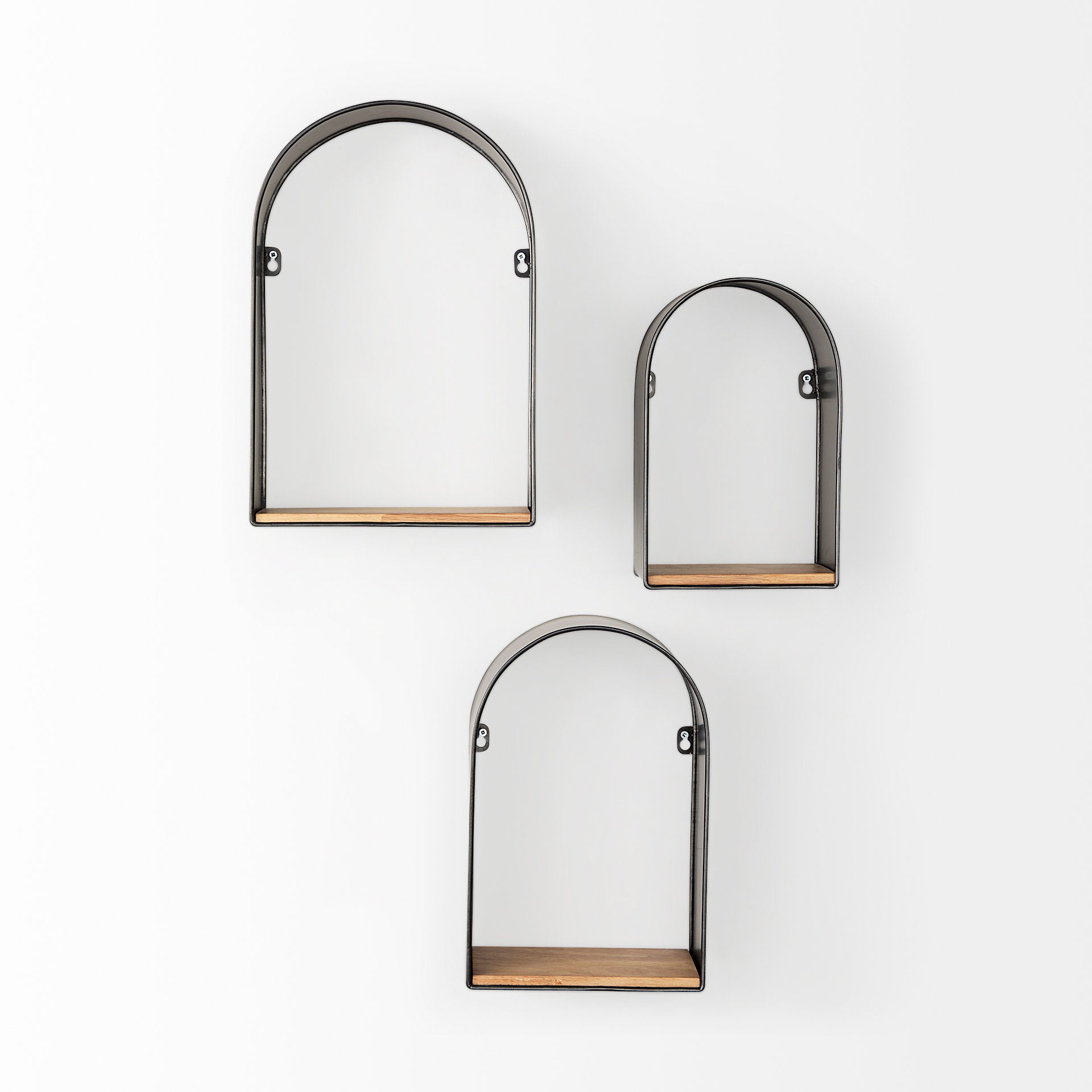 Finley Wall Furniture Black Metal | Brown Wood - wall-furniture