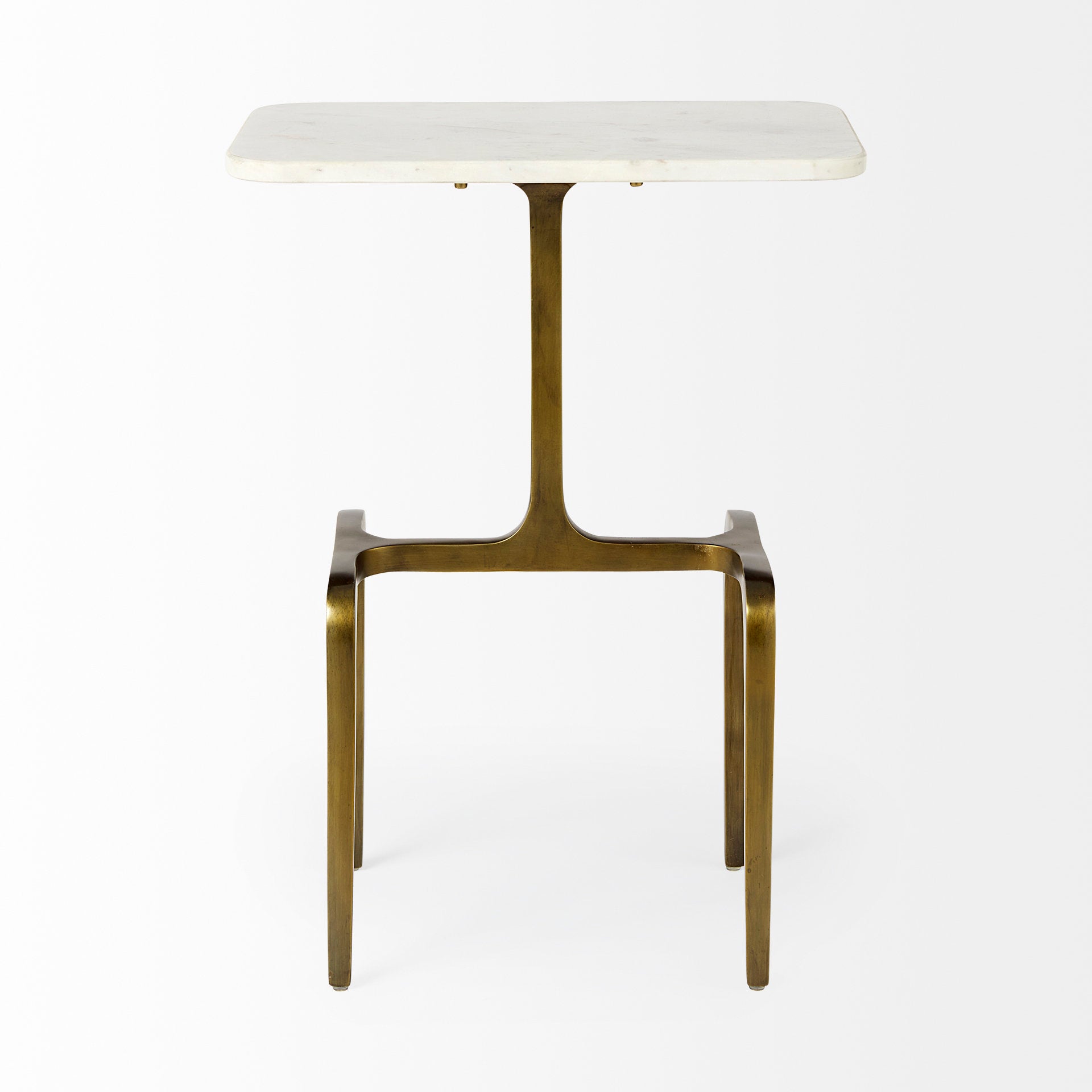 Preston Accent Table White Marble | Gold Metal - accent-tables