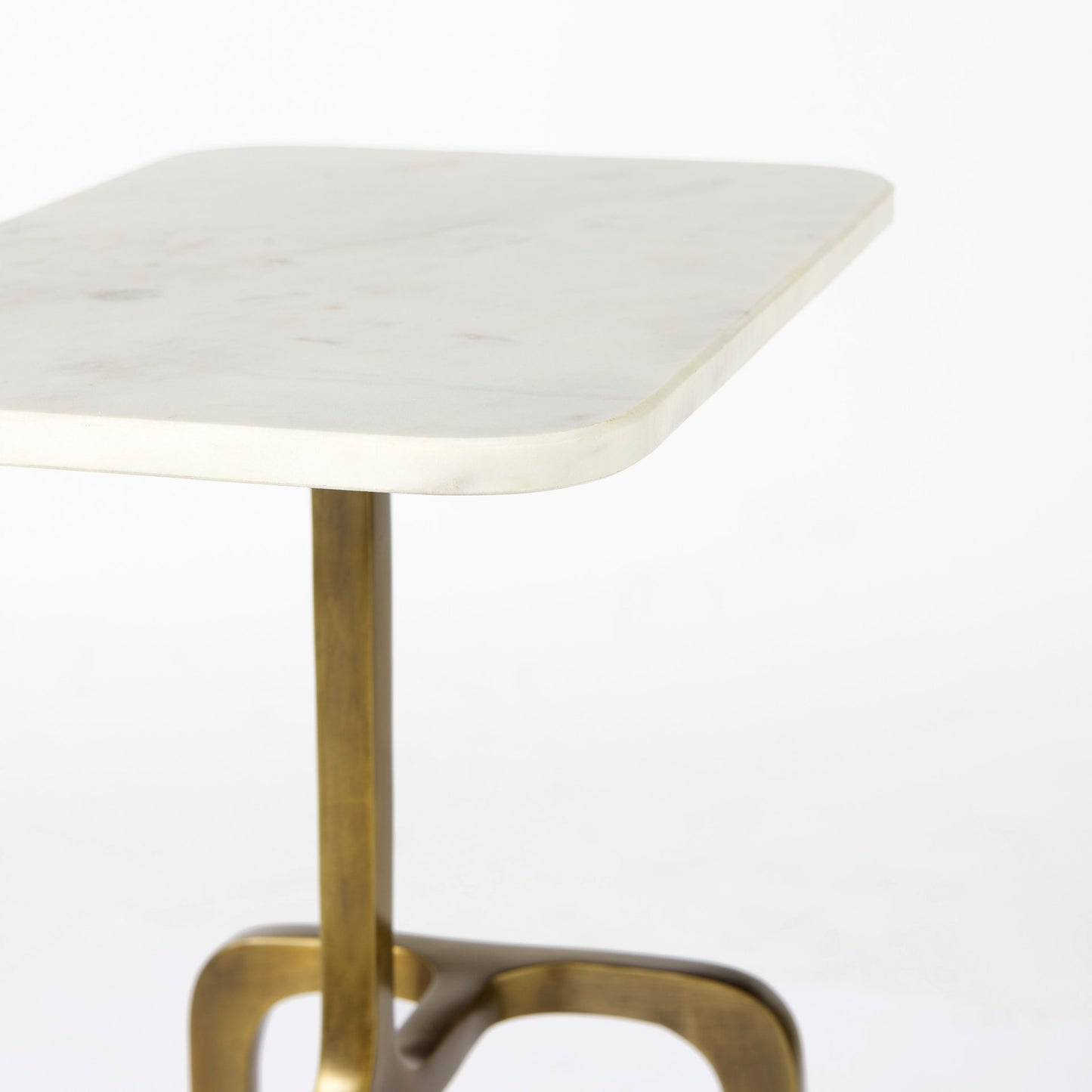 Preston Accent Table White Marble | Gold Metal - accent-tables