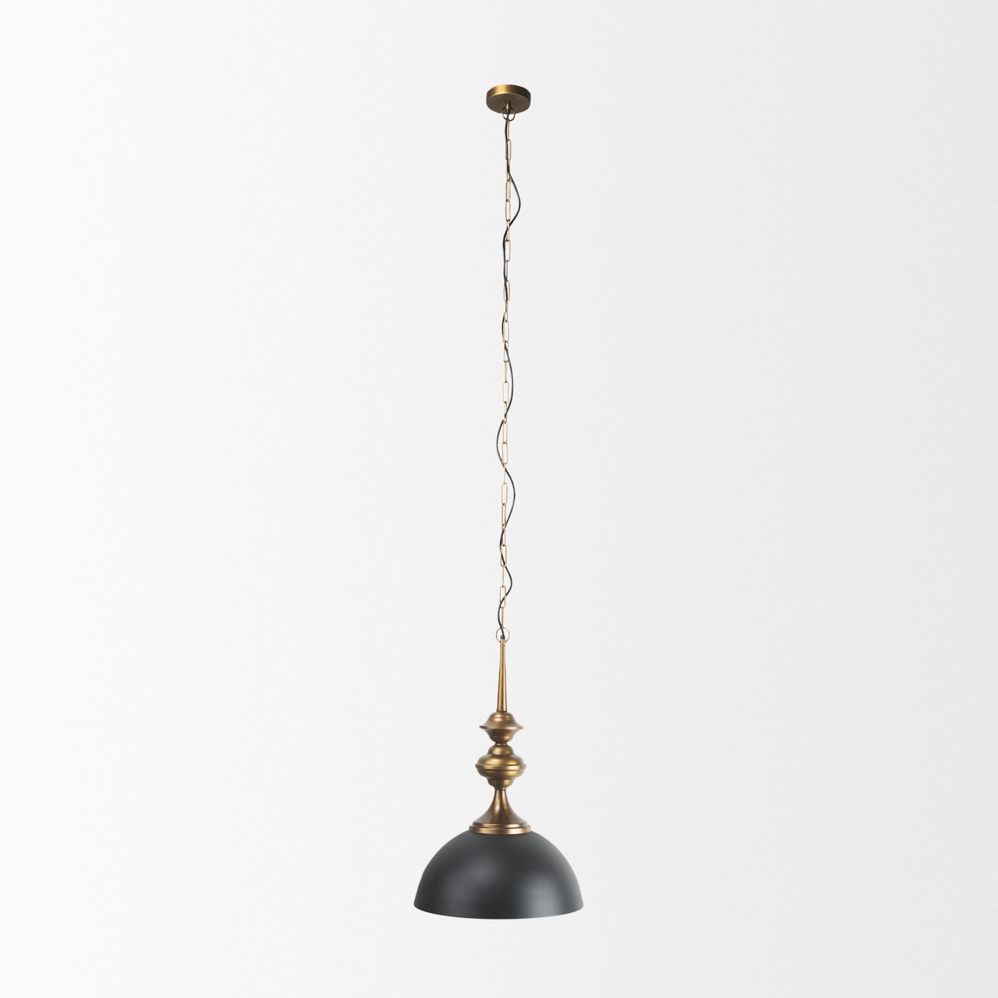 Willson Pendant Light Black Iron | Antique Brass - pendant-light