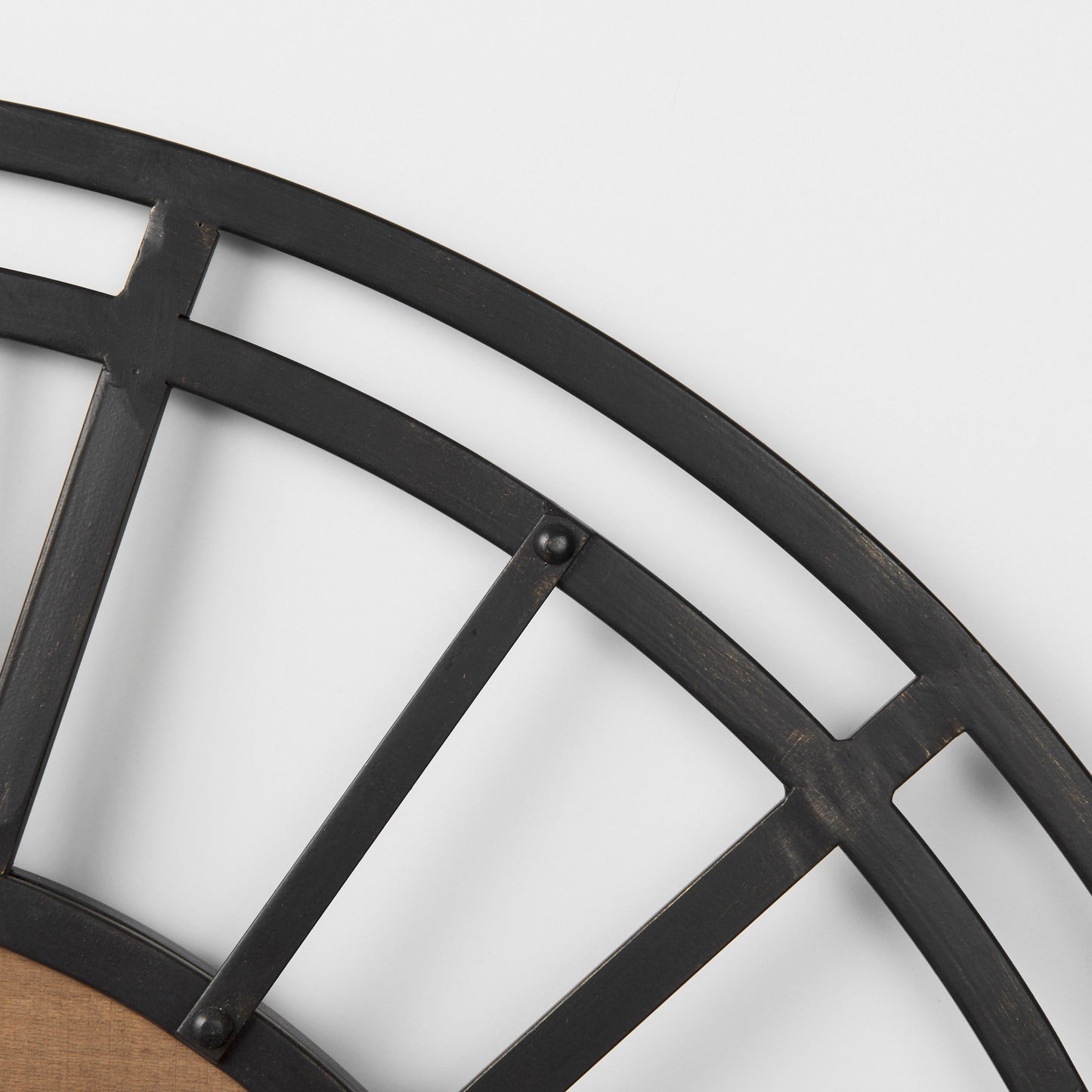 Lewiston Wall Clock Brown Wood | Black Metal | 30.1’’ - wall-clocks