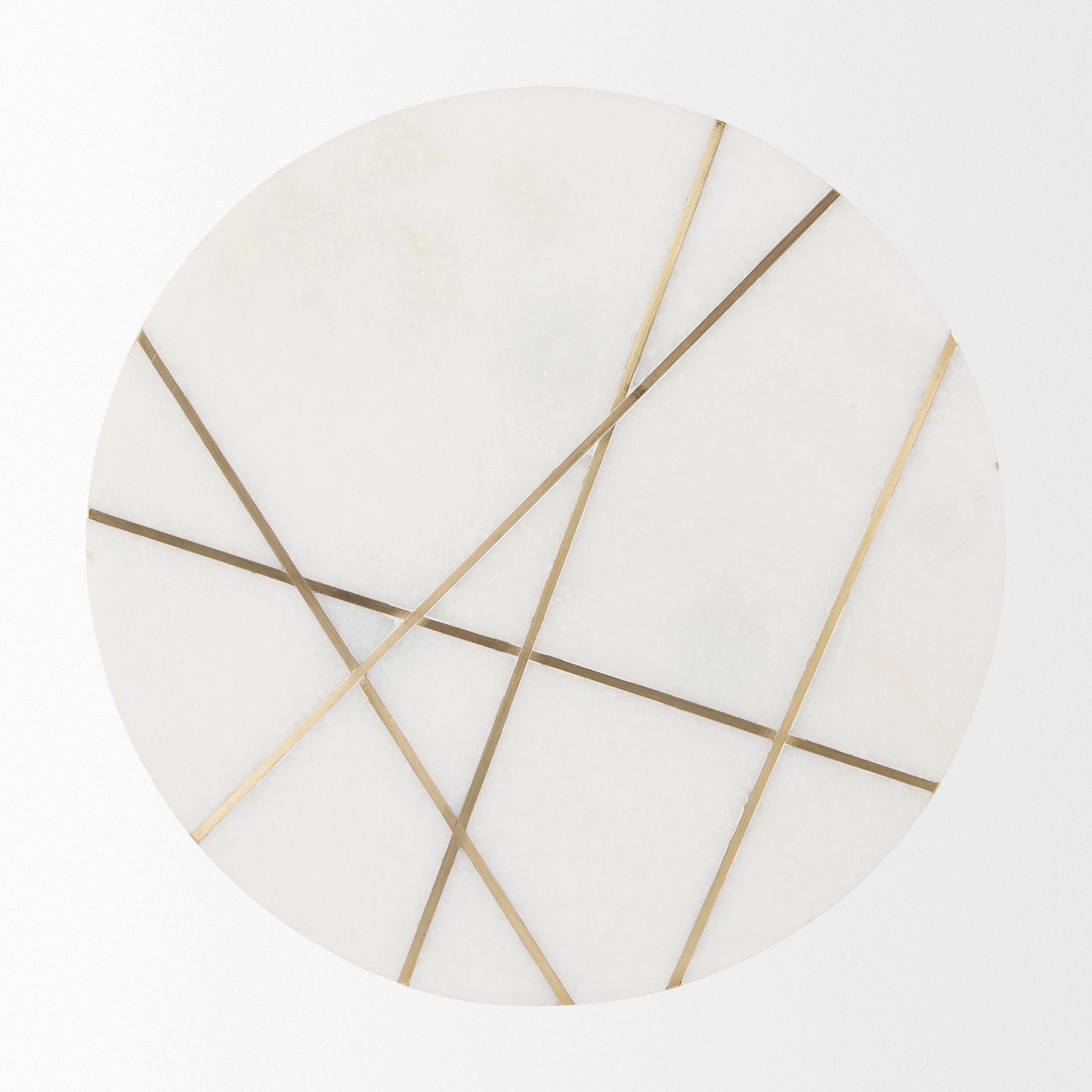 Vivienne Accent Table Series White Marble | Gold Metal | 23.0H - accent-tables