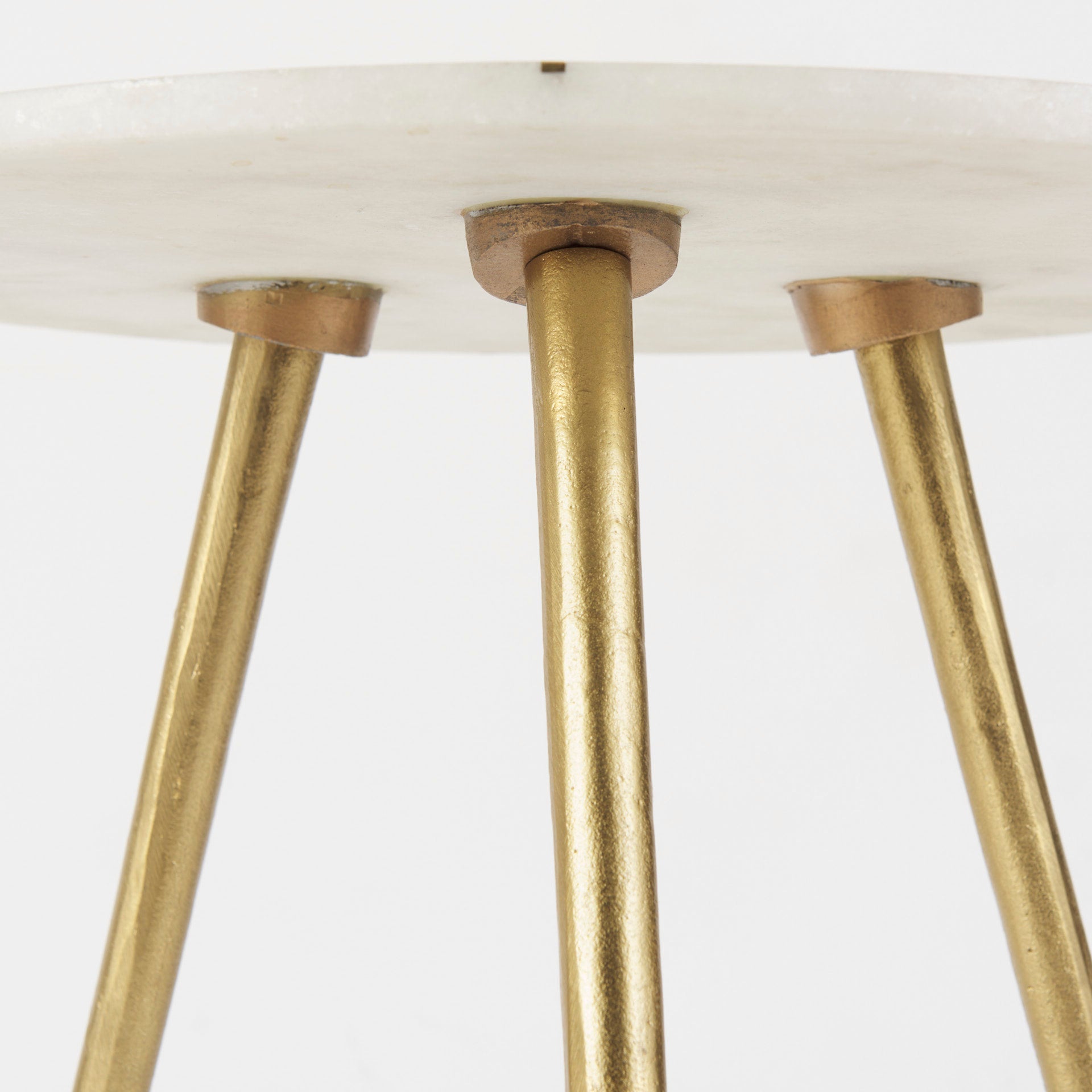 Vivienne Accent Table Series White Marble | Gold Metal | 23.0H - accent-tables