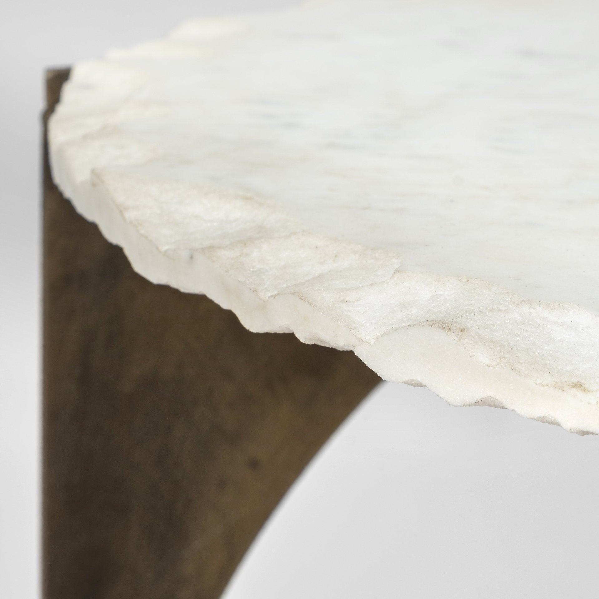 Reinhold End Side Table Marble Top | Gold Metal - end-and-side-tables