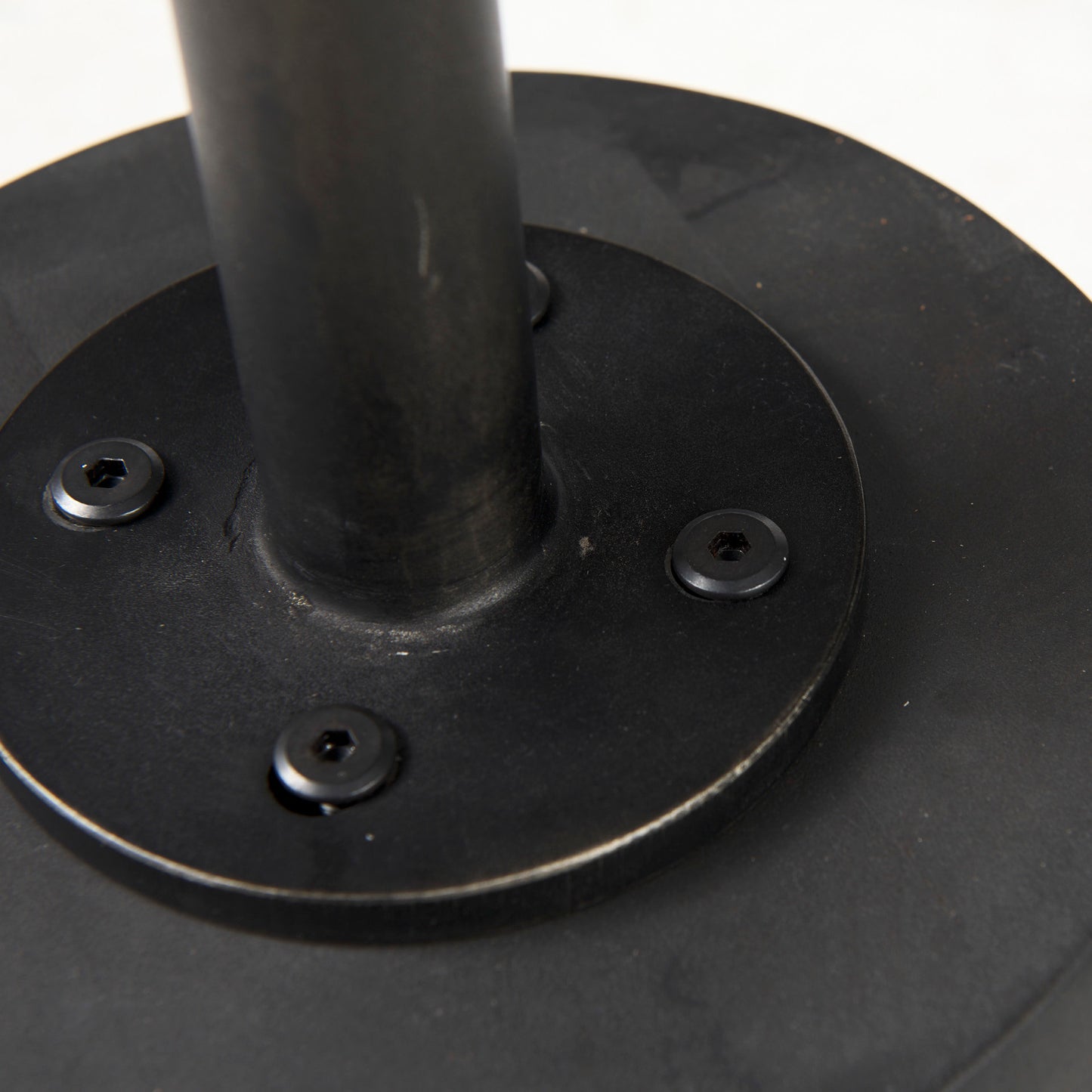 Maxwell 20" Round Dark Brown Wood w/ Black Metal Pedestal Side Table