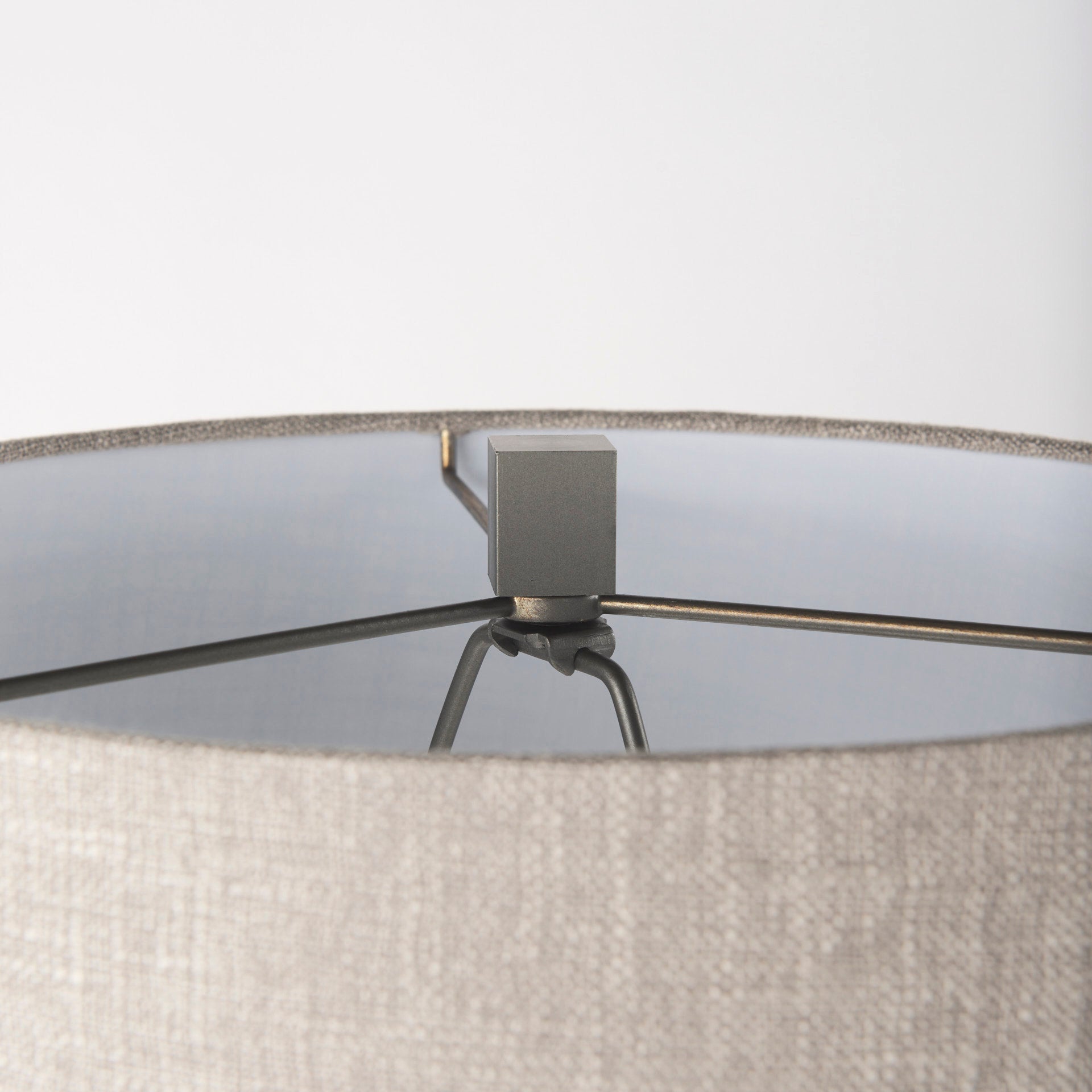 Raen Table Lamp Gray Metal | Beige Shade - table-lamps