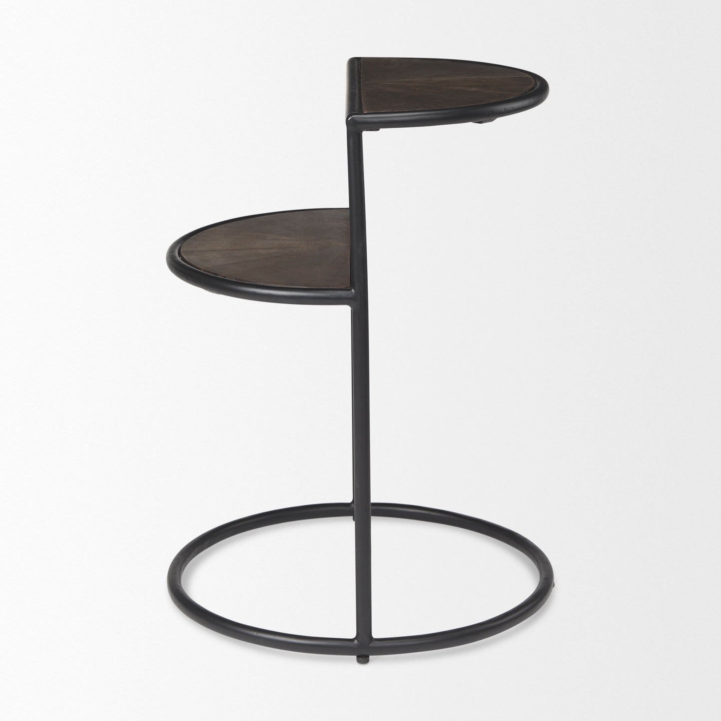 Arlo End Side Table Dark Brown Wood | Black Metal - end-and-side-tables
