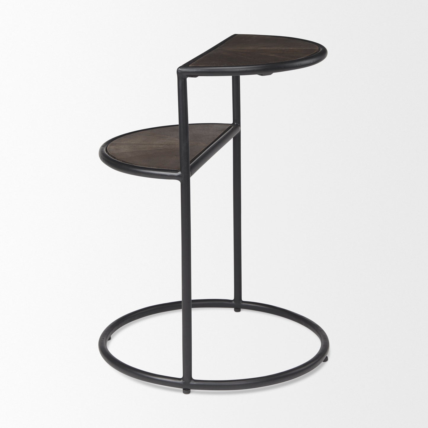 Arlo End Side Table Dark Brown Wood | Black Metal - end-and-side-tables