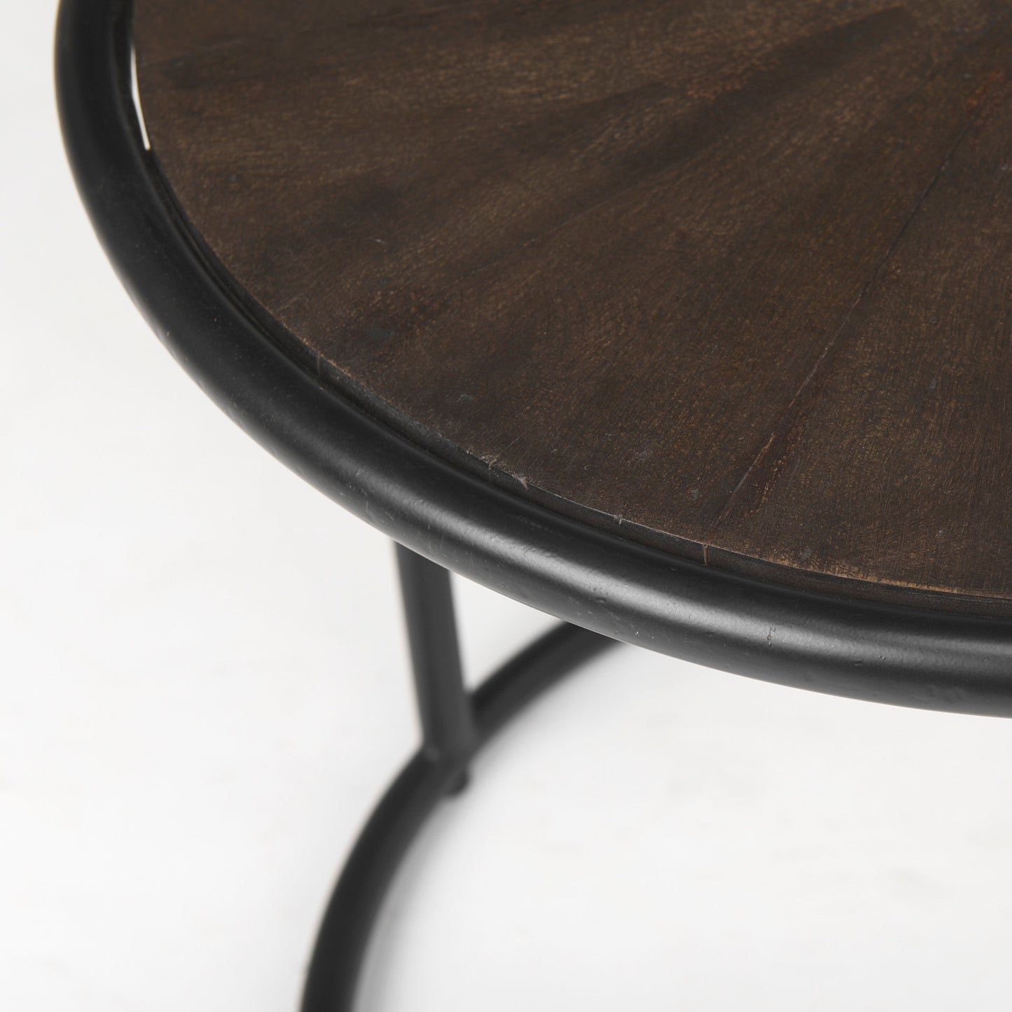 Arlo End Side Table Dark Brown Wood | Black Metal - end-and-side-tables