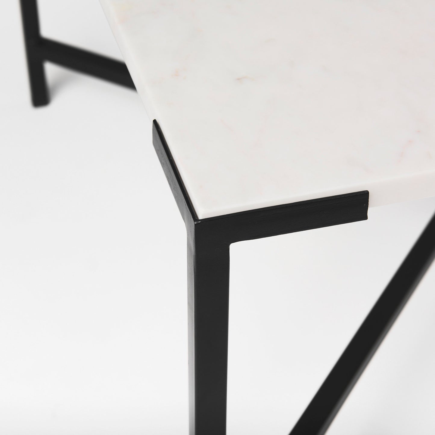 Lucas Coffee Table White Marble | Black Metal - coffee-tables