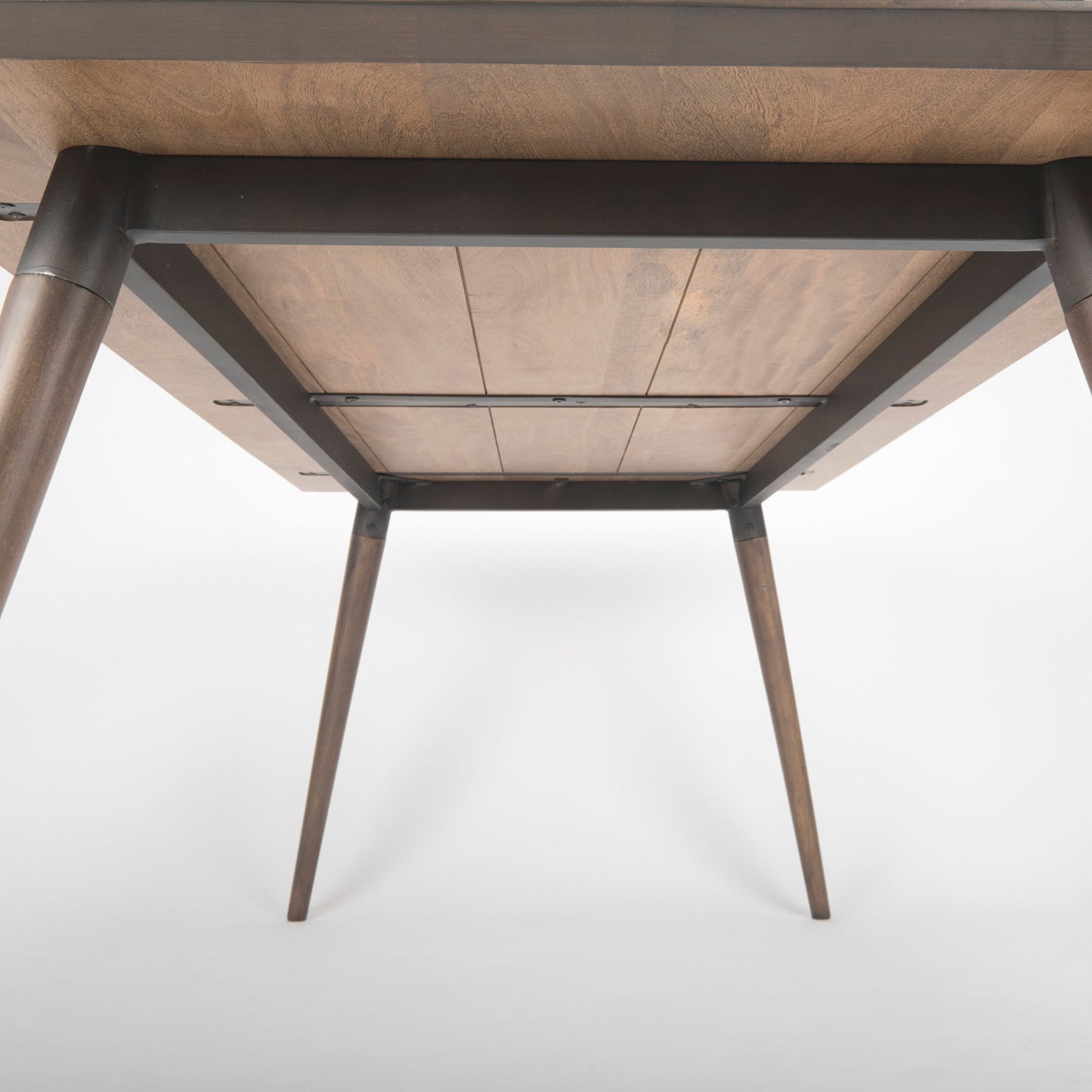 Nicholas II 72x39 Brown Solid Wood Top Metal/Wood Leg Dining Table