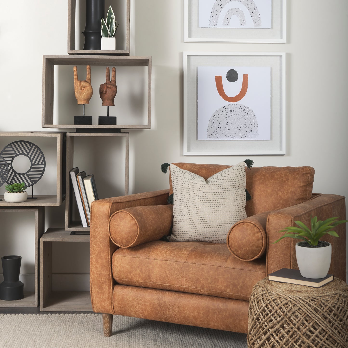 Allium Pouf Brown Wool | Round - poufs