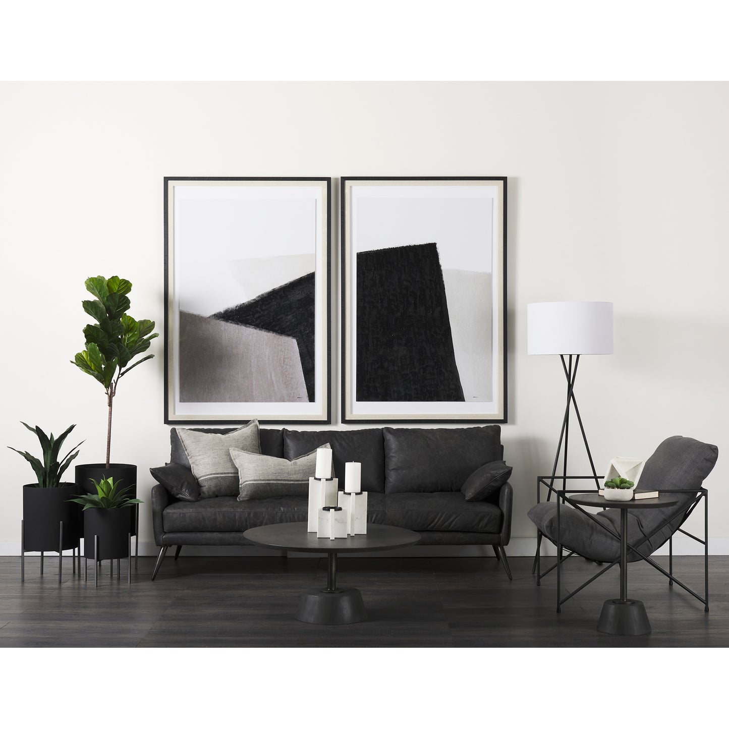 Maxwell End Side Table Dark Brown Wood | Black Metal - end-and-side-tables