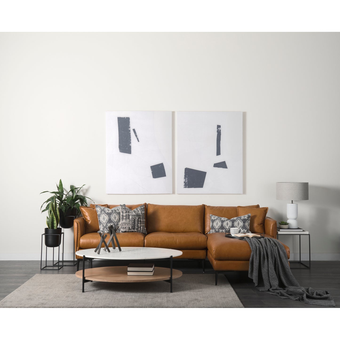 Larkin Coffee Table White Marble | Brown Wood - coffee-tables