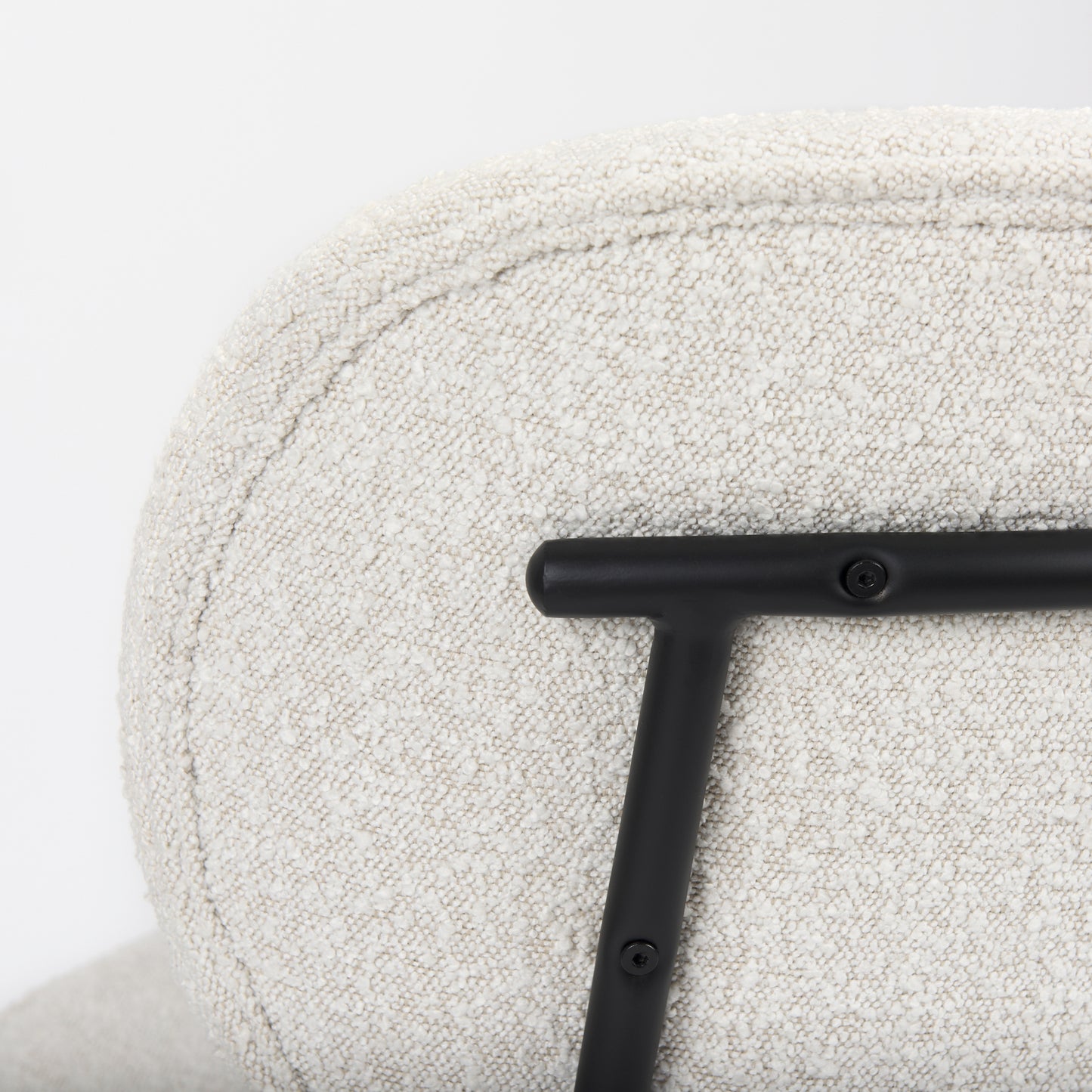Amelia Accent Chair Cream Bouclé Fabric | Black Metal - accent-chairs